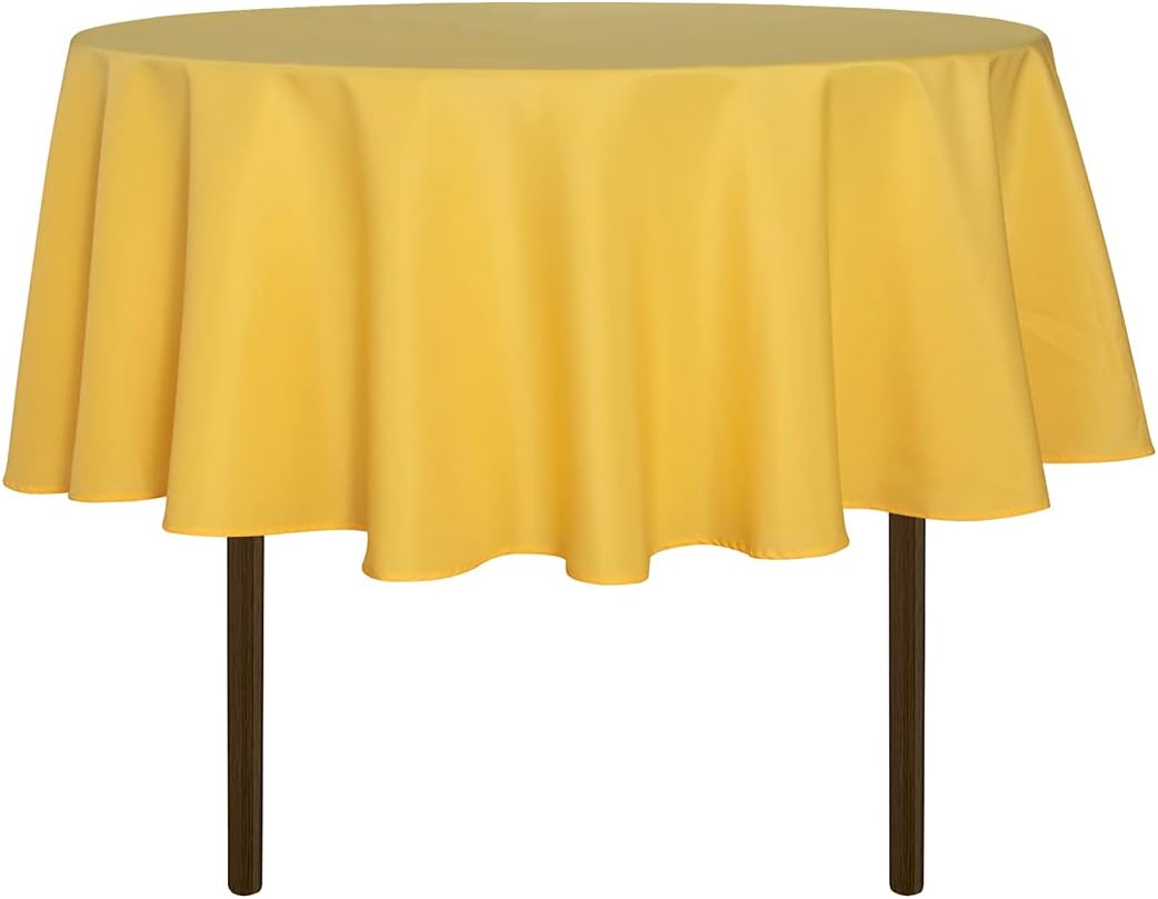 sancua 6 Pack Round Tablecloth 120 Inch White, Stain and Wrinkle Resistant Table Cloth - Washable Polyester Table Cover for Dining Tables