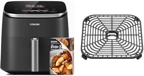 Cosori TurboBlaze Air Fryer 6 Qt, PFAS-Free Ceramic Coating, Dark Gray, 90°-450°F, 5 Level Fan Speeds, 9 in 1 Air Fry, Roast, Bake, Broil, Dry, Frozen