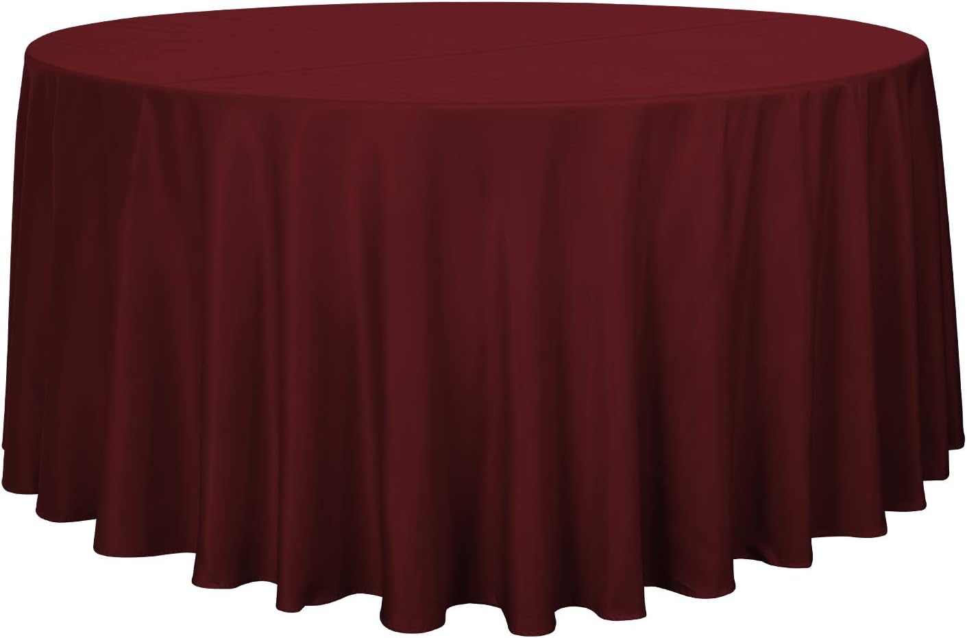 sancua 6 Pack Round Tablecloth 120 Inch White, Stain and Wrinkle Resistant Table Cloth - Washable Polyester Table Cover for Dining Tables