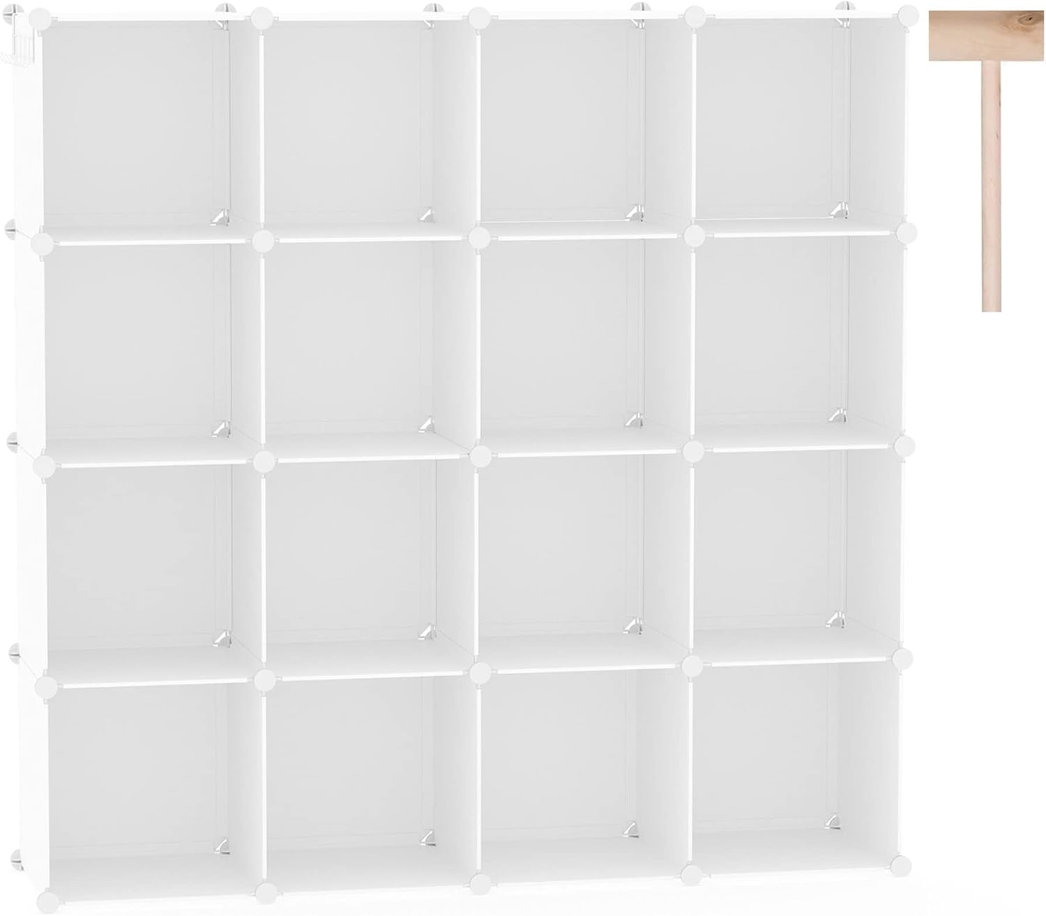 C&AHOME Cube Storage Organizer, 16-Cube Shelves Units, Plastic Storage Cubes, DIY Closet Organizer, Modular Closet Storage Shelves for Home, Bedroom