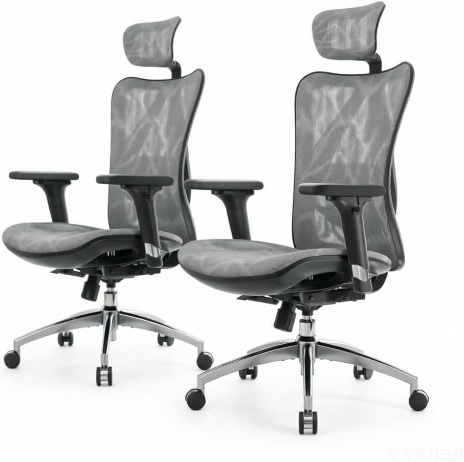 SIHOO M57 Ergonomic Mesh Office Chair, High Back Home Desk Chair with 3D Armrests, Lumbar Support and Adjustable Headrest, Comfortable Computer Chair