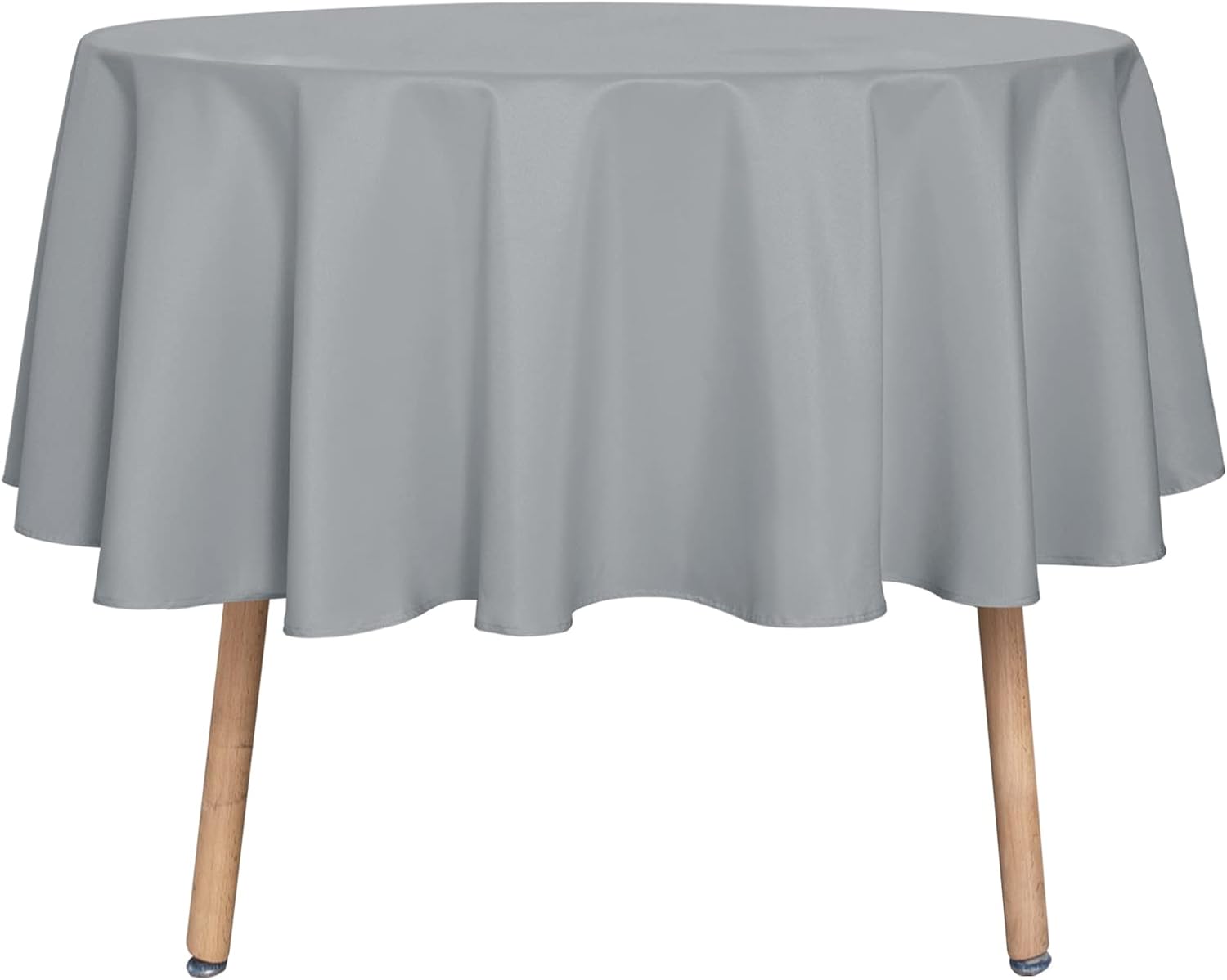 sancua 6 Pack Round Tablecloth 120 Inch White, Stain and Wrinkle Resistant Table Cloth - Washable Polyester Table Cover for Dining Tables