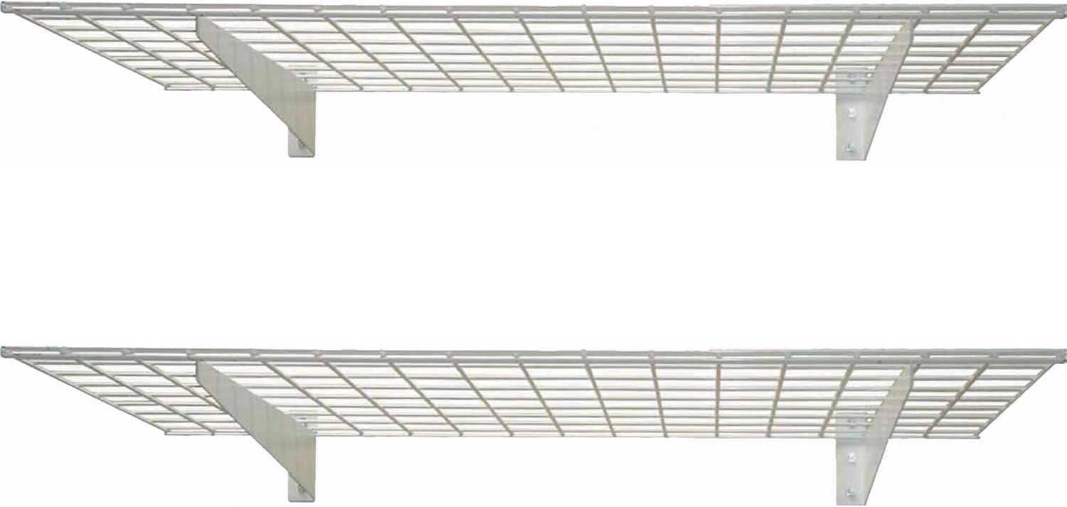 HyLoft 2-Pack Heavy Duty Steel Wall Garage Shelving, 36 in. x 18 in. Adjustable, Includes Hanging Rod, Max Shelf Load 200 Pounds, Item 777