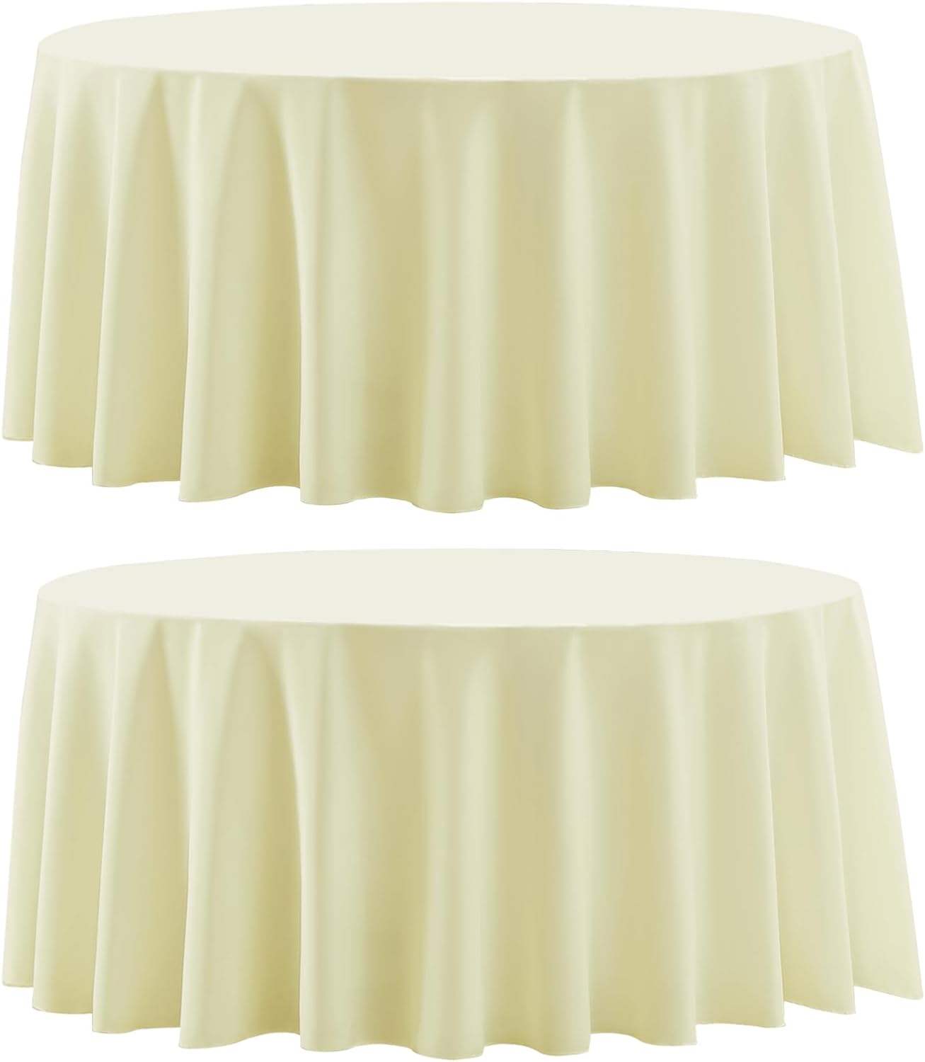 Aocoz Round Tablecloth 120 Inch 6 Pack White Tablecloths Washable Decorative Linen Polyester Table Clothes Cover for Dining Table Banquets Buffet