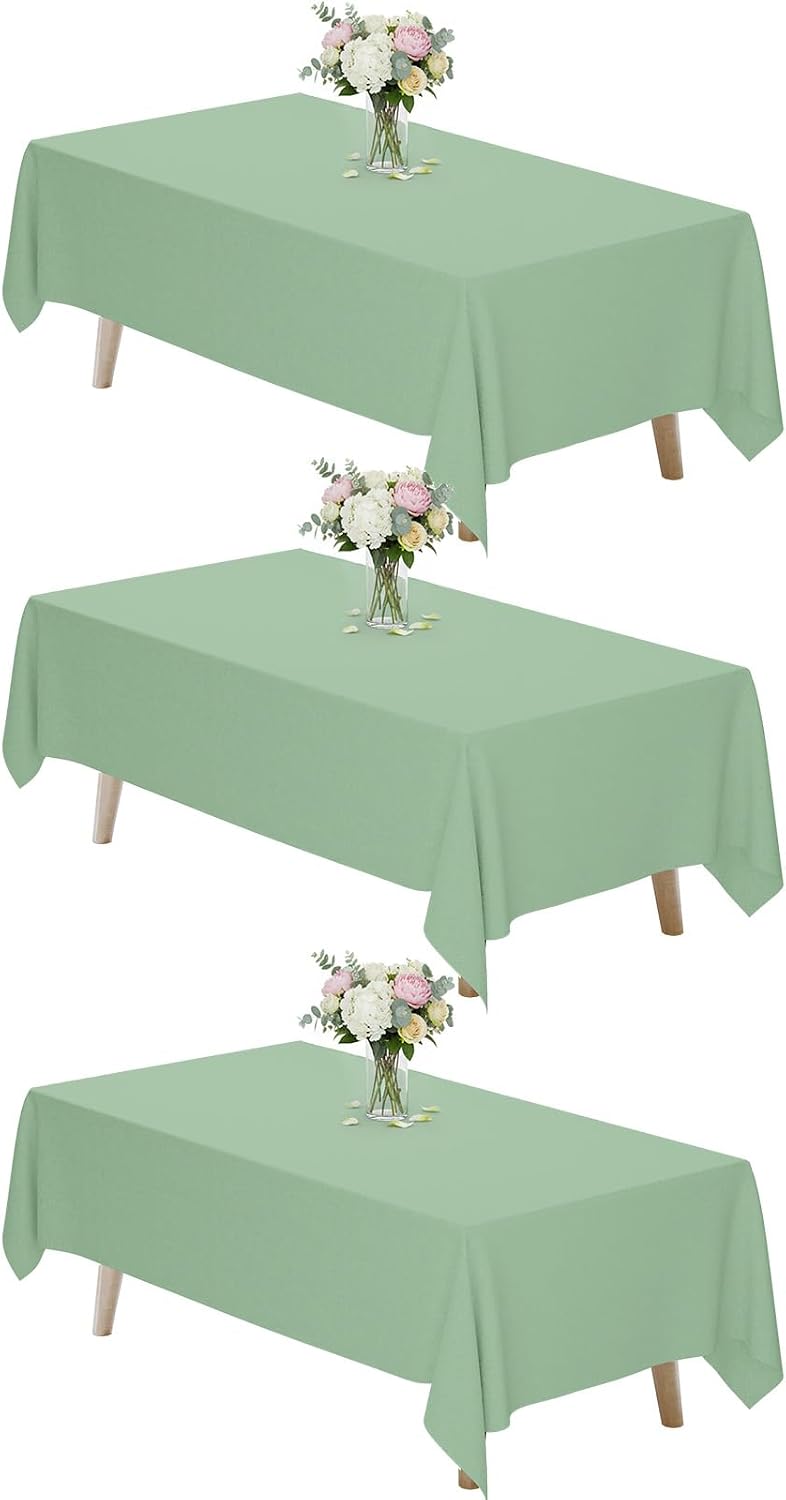 Fixwal 120 Inch Black Round Tablecloth, 6 Pack Round Table Cloth Polyester Fabric Washable Table Covers for New Year Decorations, Party, Banquet