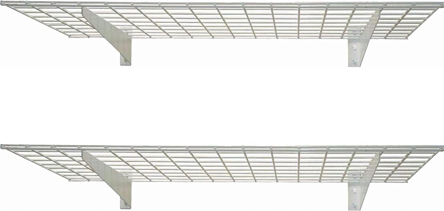HyLoft 2-Pack Heavy Duty Steel Wall Garage Shelving, 36 in. x 18 in. Adjustable, Includes Hanging Rod, Max Shelf Load 200 Pounds, Item 777