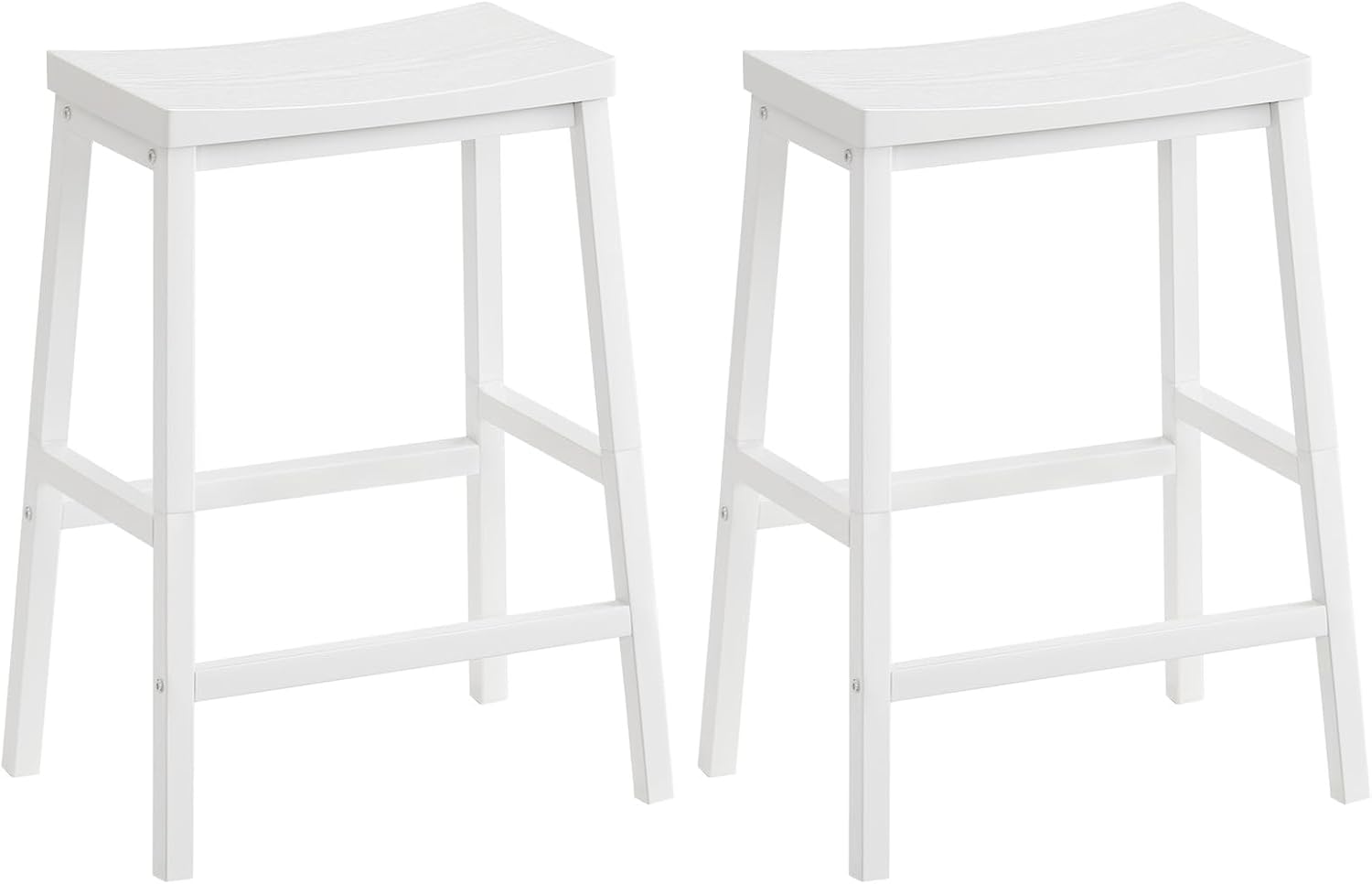 HOOBRO Bar Stools, Set of 2 Bar Chairs, 23.6 Inch Saddle Stools, Kitchen Counter Seat with Footrests, Industrial Barstools for Dining Room, Kitchen
