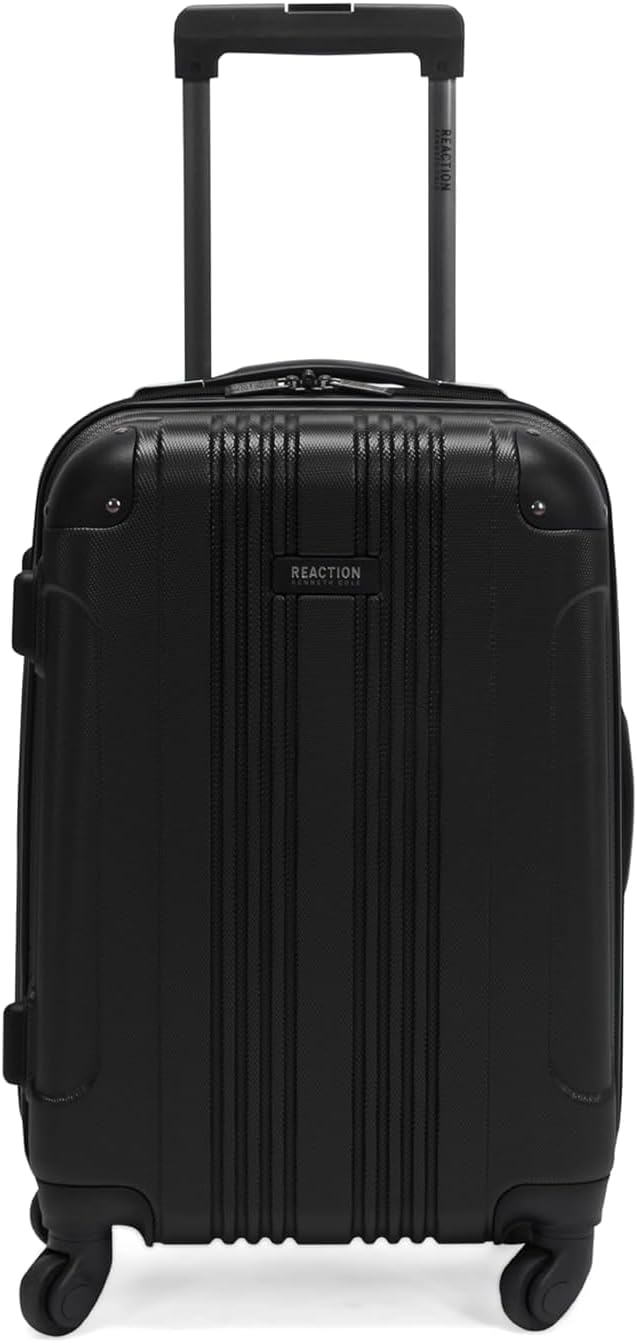 Kenneth Cole REACTION Out of Bounds Lightweight Hardshell 4-Wheel Spinner Luggage, Charcoal, 24-Inch Checked