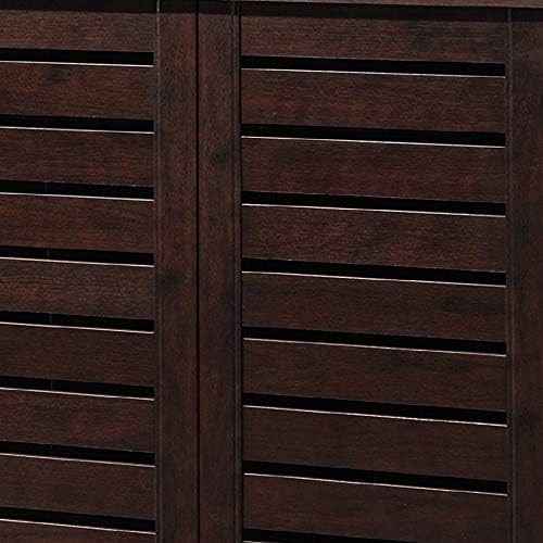 Wholesale Interiors Baxton Studio Adalwin Modern and Contemporary 3-Door Dark Brown Wooden Entryway Shoes Storage Cabinet
