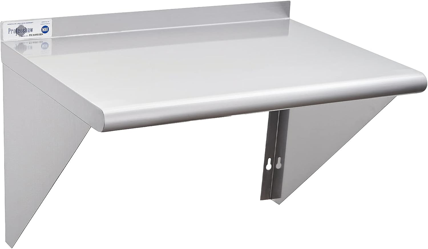 Profeeshaw NSF Stainless Steel Wall Shelf 12x24, Commercial Wall Shelving, Supports up to 230 lb; easy to install and wipe clean, with room for mixers