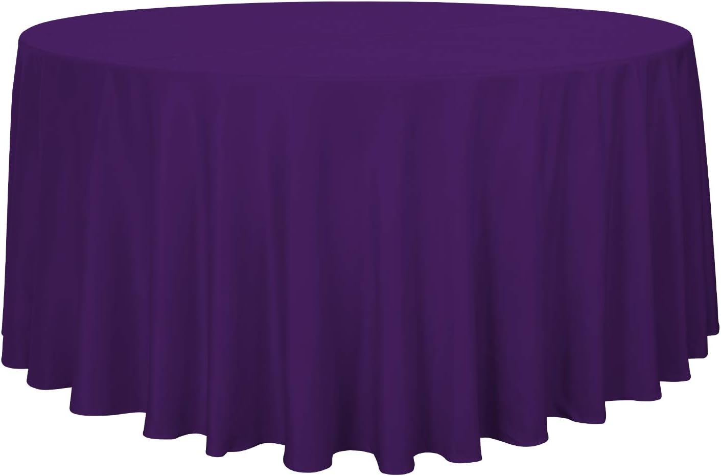 sancua 6 Pack Round Tablecloth 120 Inch White, Stain and Wrinkle Resistant Table Cloth - Washable Polyester Table Cover for Dining Tables