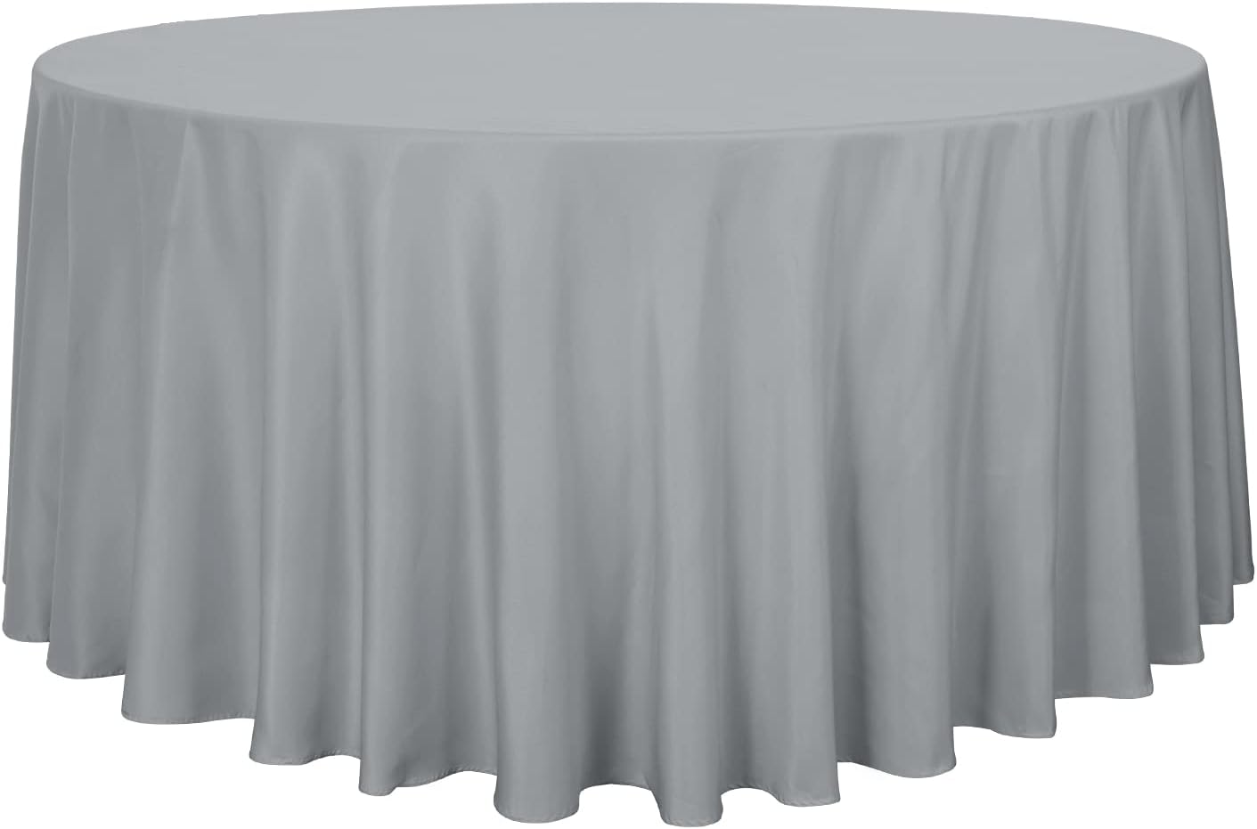 sancua 6 Pack Round Tablecloth 120 Inch White, Stain and Wrinkle Resistant Table Cloth - Washable Polyester Table Cover for Dining Tables