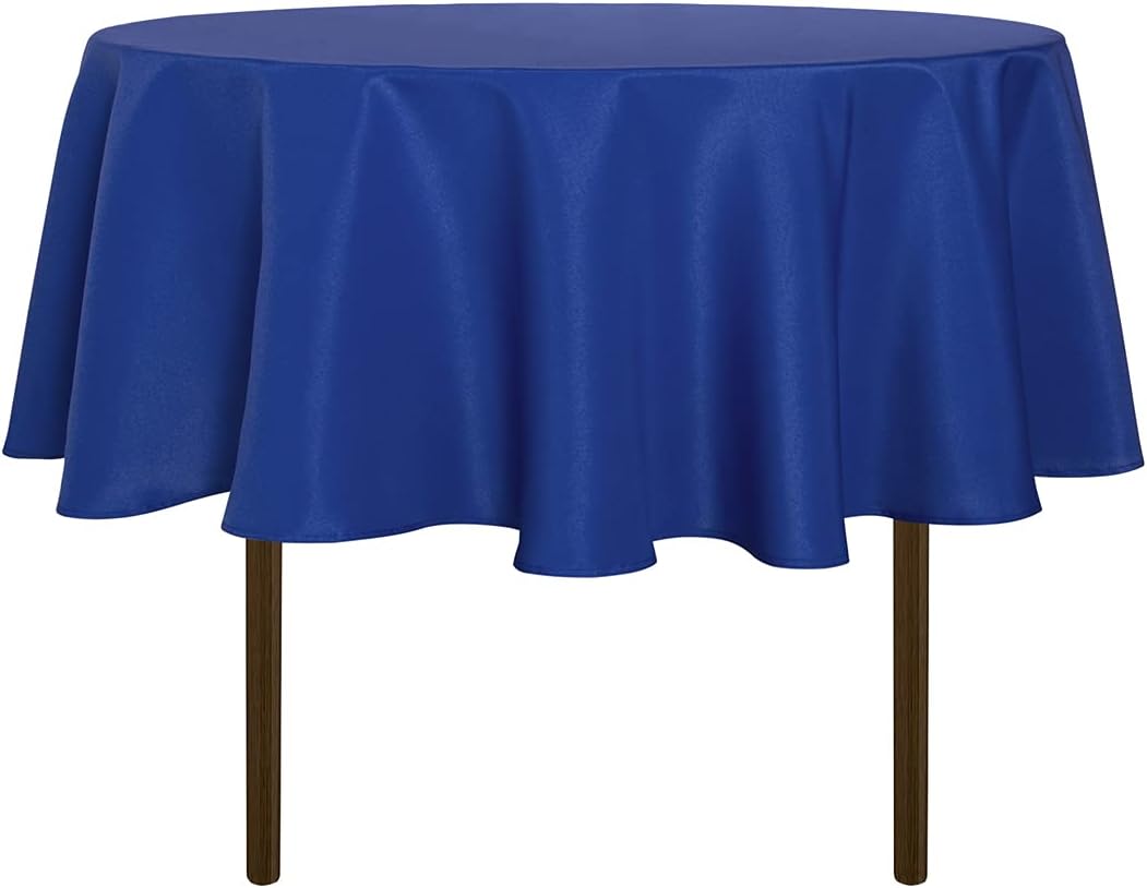 sancua 6 Pack Round Tablecloth 120 Inch White, Stain and Wrinkle Resistant Table Cloth - Washable Polyester Table Cover for Dining Tables
