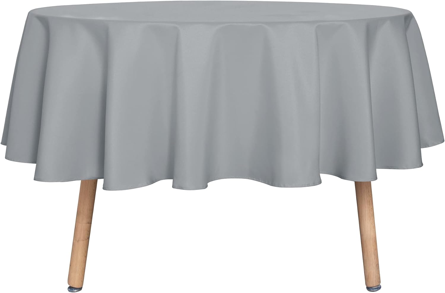 sancua 6 Pack Round Tablecloth 120 Inch White, Stain and Wrinkle Resistant Table Cloth - Washable Polyester Table Cover for Dining Tables