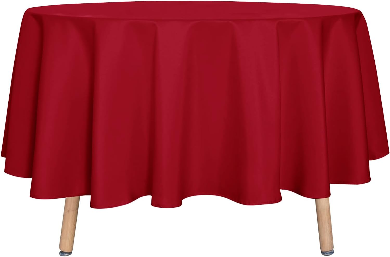 sancua 6 Pack Round Tablecloth 120 Inch White, Stain and Wrinkle Resistant Table Cloth - Washable Polyester Table Cover for Dining Tables
