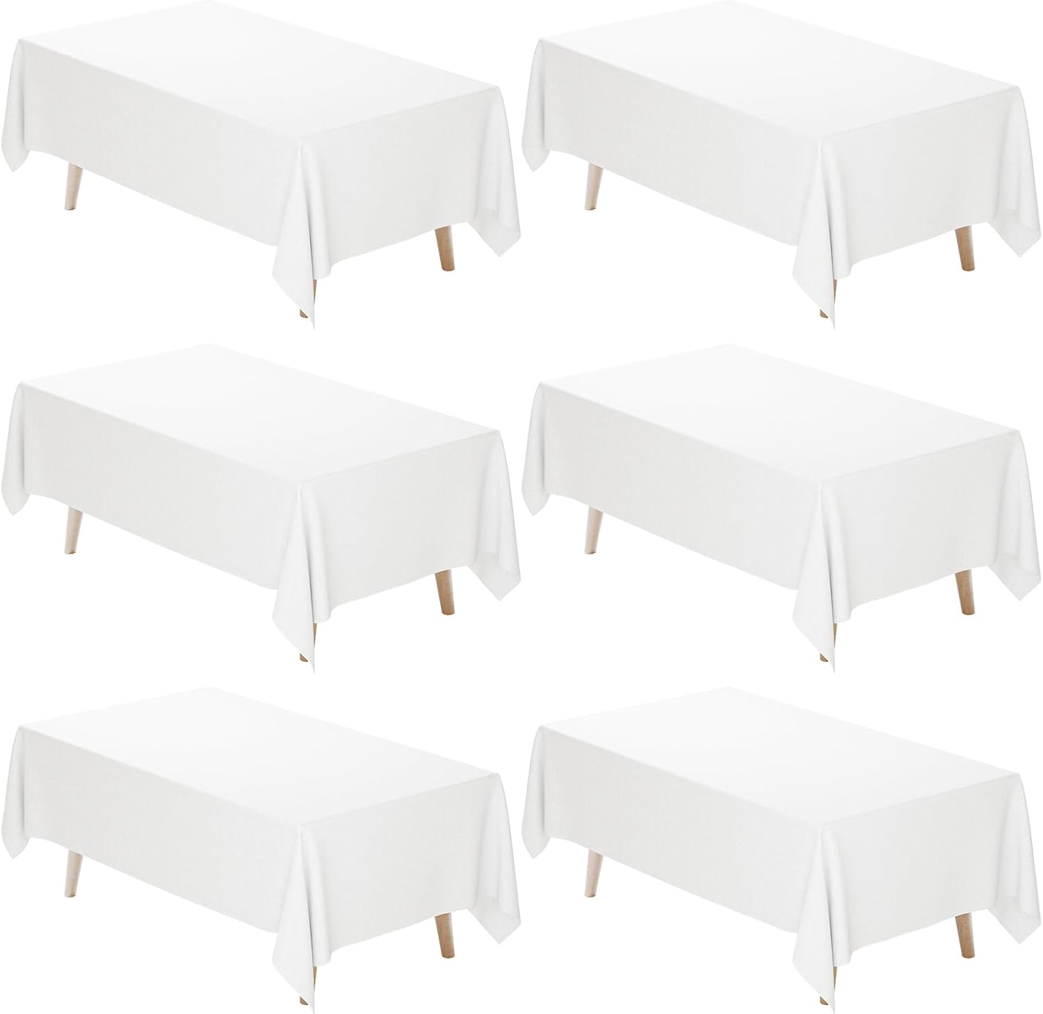 Fixwal 120 Inch Black Round Tablecloth, 6 Pack Round Table Cloth Polyester Fabric Washable Table Covers for New Year Decorations, Party, Banquet