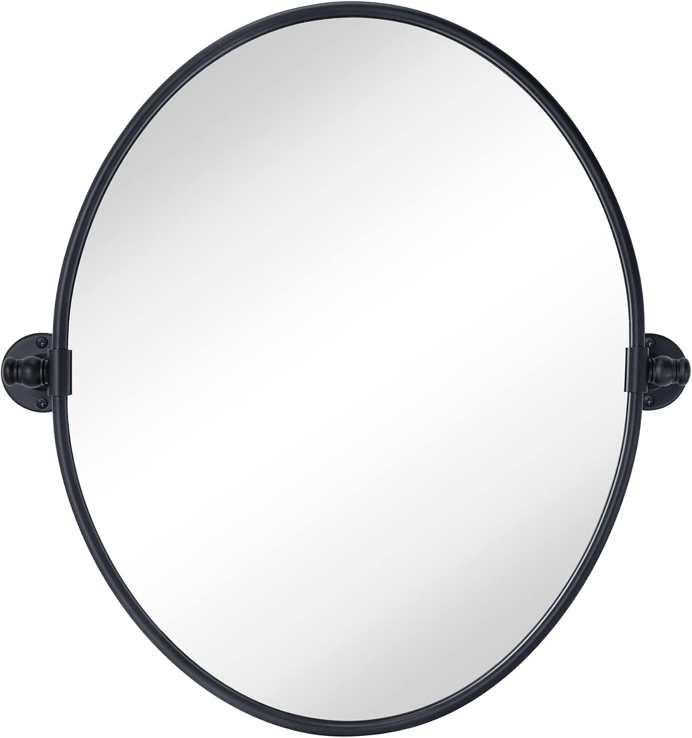 TEHOME Farmhouse Oil Rubbed Bronze Oval Metal Pivot Bathroom Vanity Mirror Tilting Beveled Vanity Mirrors for Wall