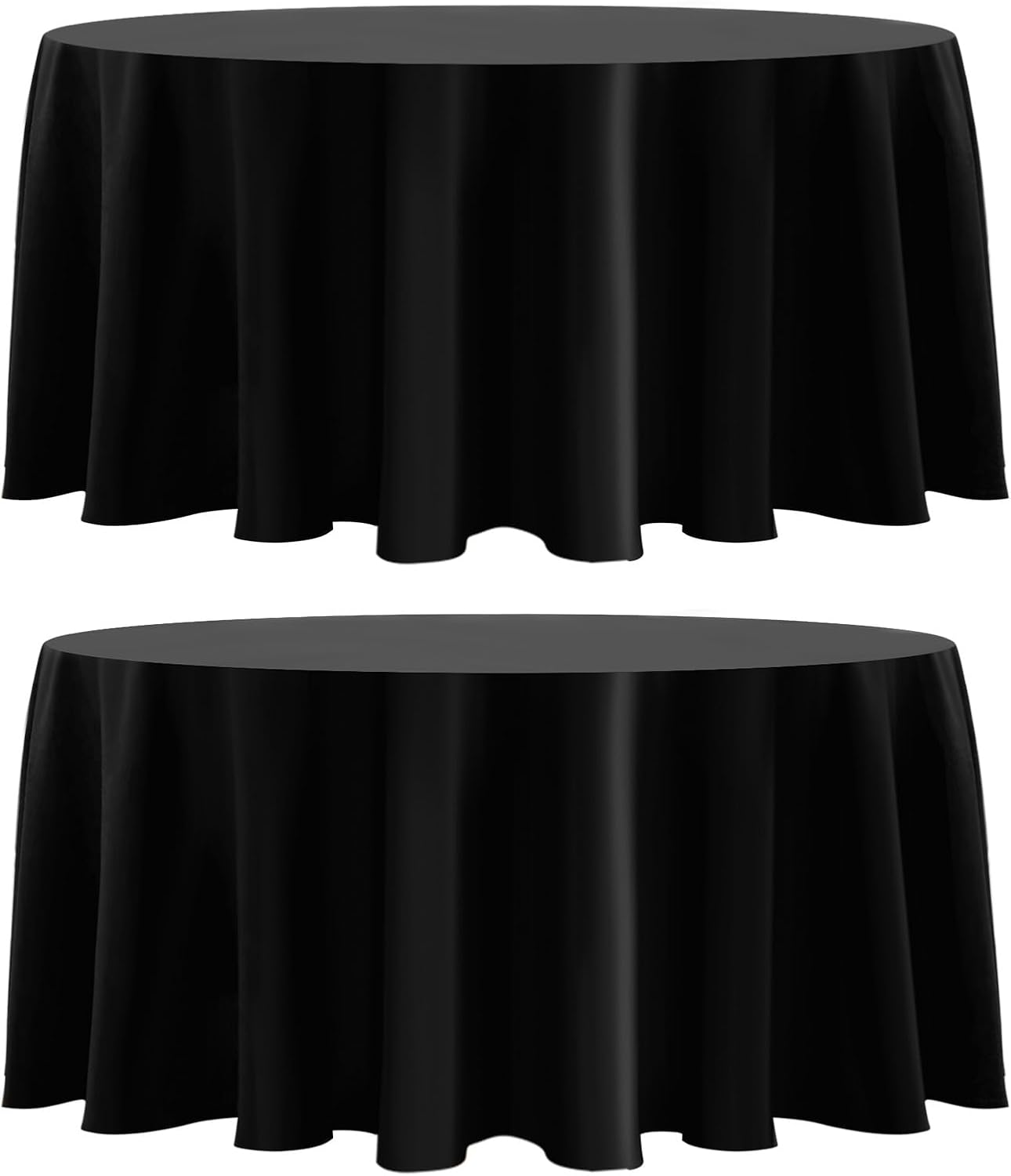 Aocoz Round Tablecloth 120 Inch 6 Pack White Tablecloths Washable Decorative Linen Polyester Table Clothes Cover for Dining Table Banquets Buffet
