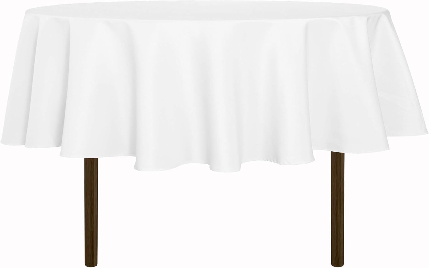 sancua 6 Pack Round Tablecloth 120 Inch White, Stain and Wrinkle Resistant Table Cloth - Washable Polyester Table Cover for Dining Tables