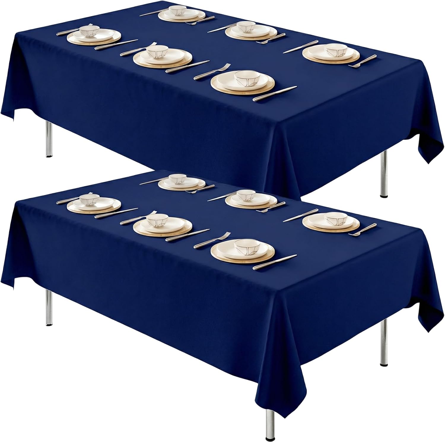 Fixwal 120 Inch Black Round Tablecloth, 6 Pack Round Table Cloth Polyester Fabric Washable Table Covers for New Year Decorations, Party, Banquet