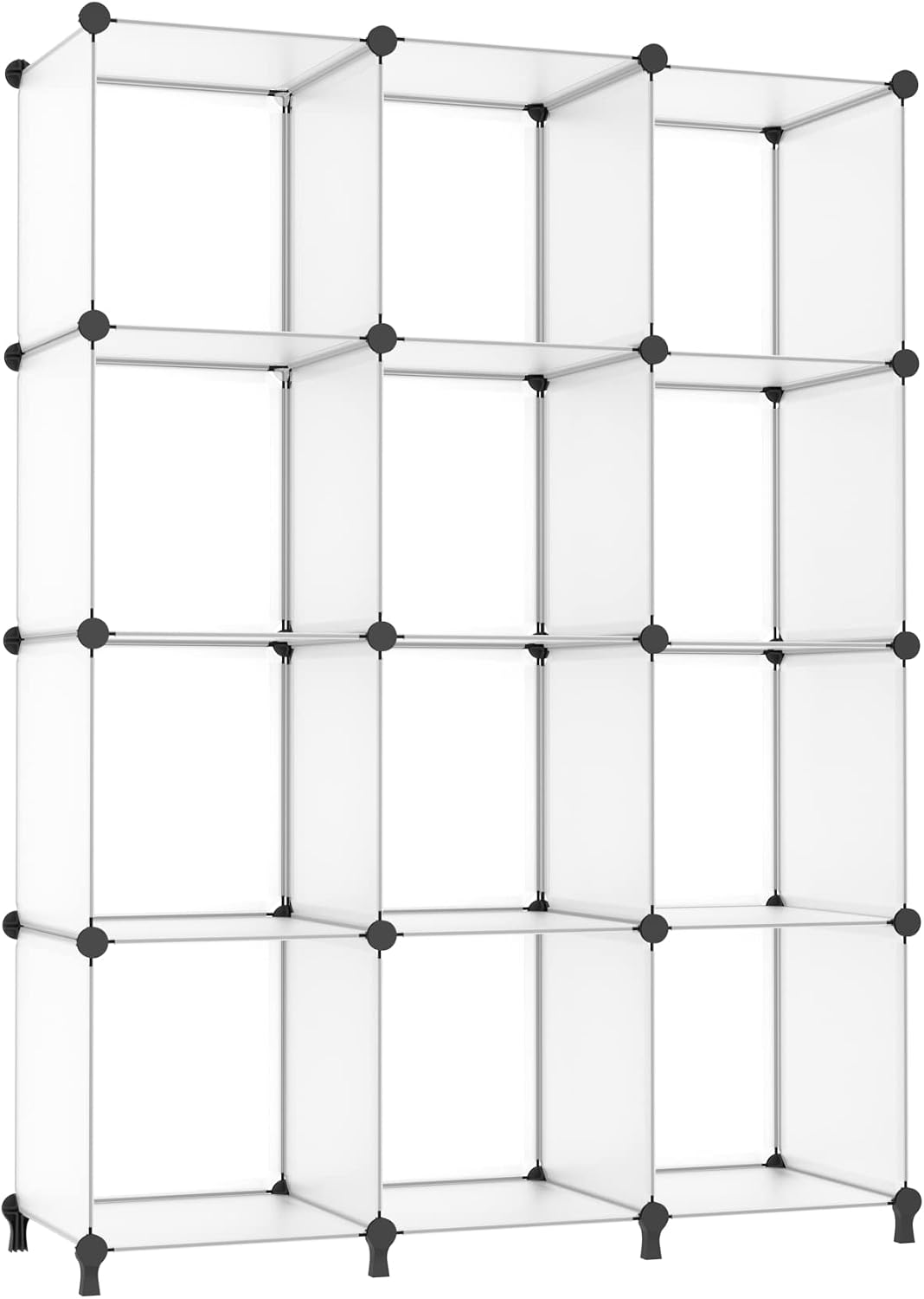 AWTATOS 12 Cube Storage Organizer, Closet Organizer Storage Shelves, Black, Portable Closet, DIY Stackable Storage Cubes Shelve