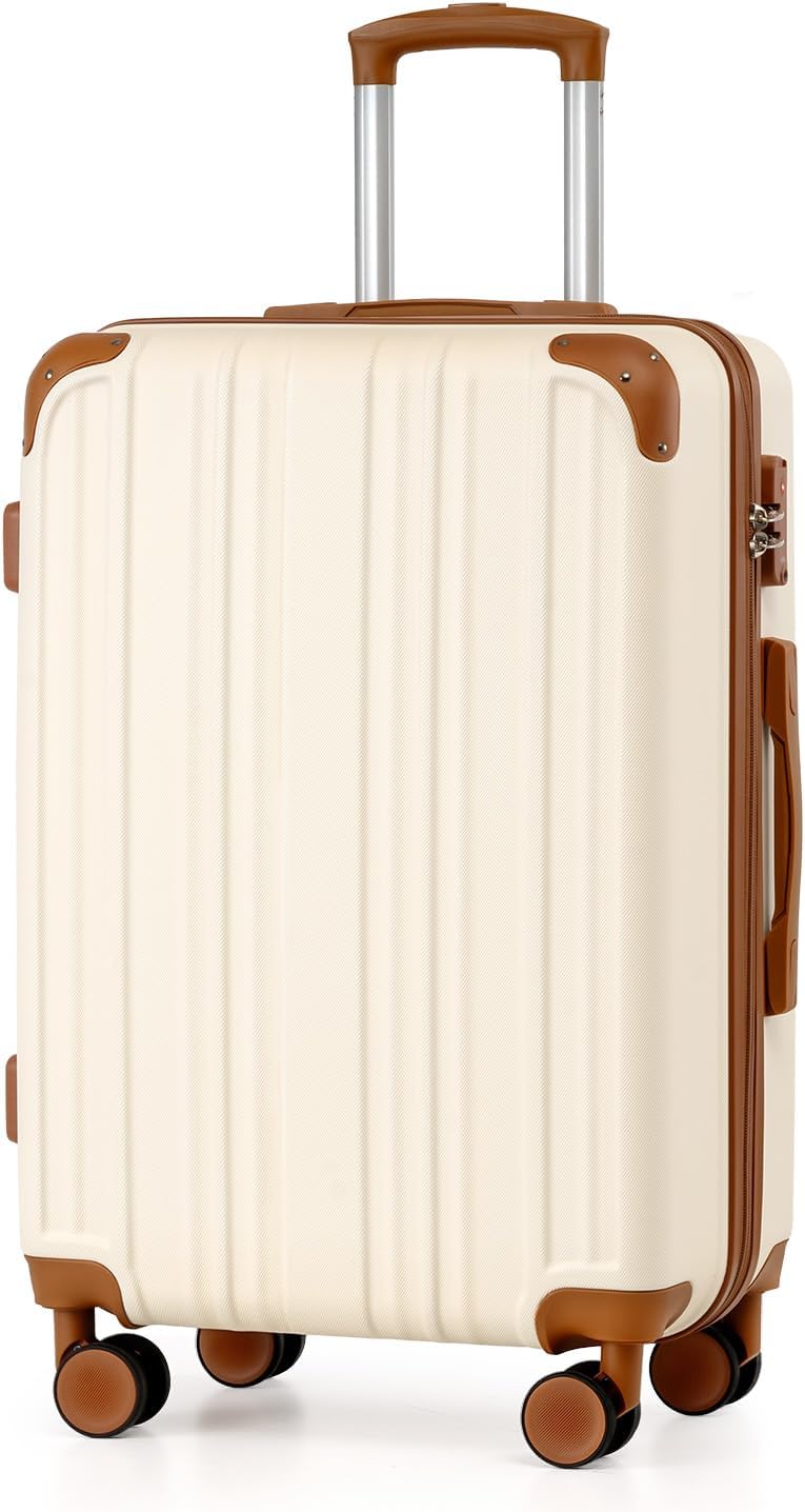 Coolife Luggage, Suitcase with Durable and Lightweight, Large Checked Luggage with PC+ABS Hardshell Expandable, Dual Spinner Wheels, TSA Lock