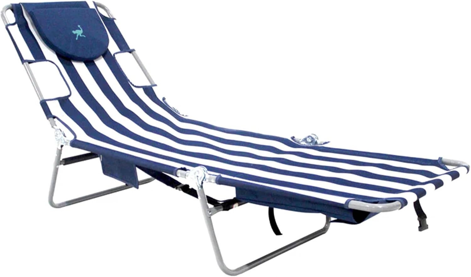 Ostrich the Original Chaise 72 x 22 Inch Lounge Portable Reclining Lounger, Outdoor Patio, Beach, Lawn, Camping, or Pool Tanning Chair, Ocean Blue