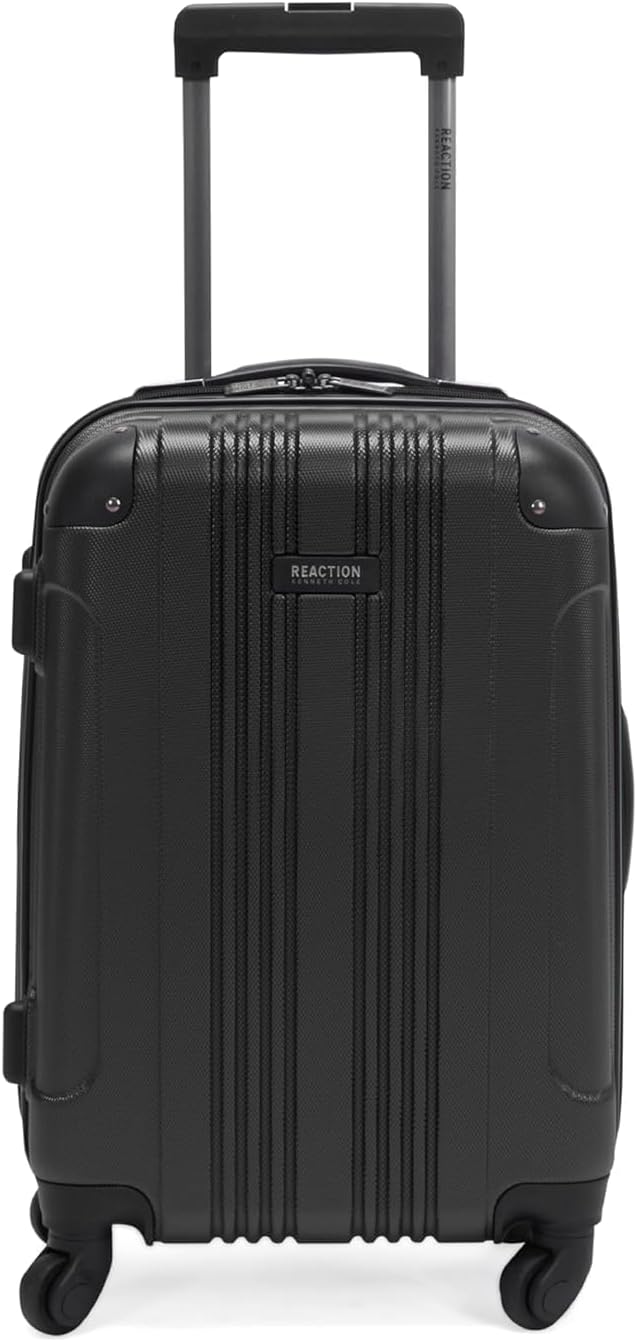 Kenneth Cole REACTION Out of Bounds Lightweight Hardshell 4-Wheel Spinner Luggage, Charcoal, 24-Inch Checked
