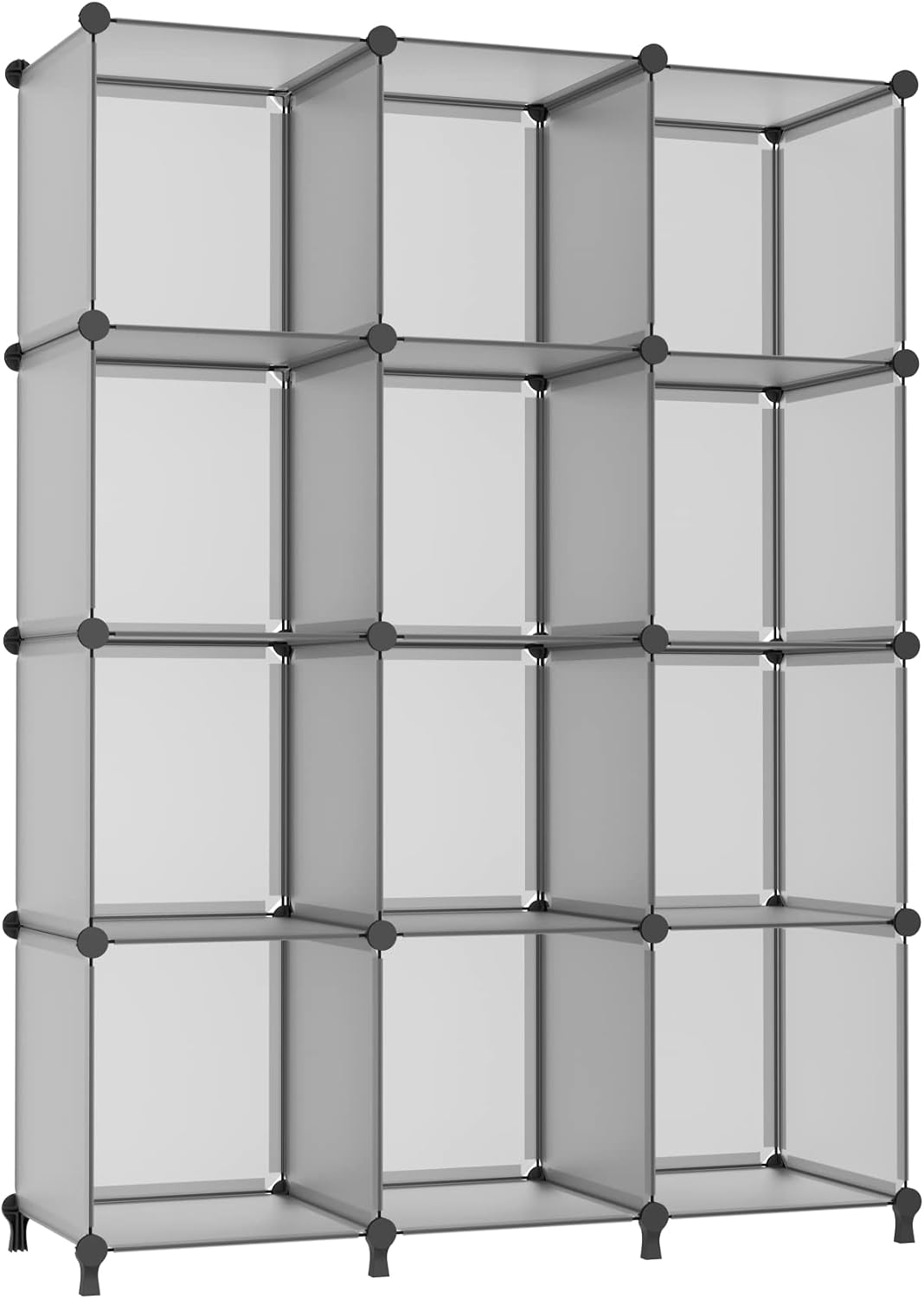 AWTATOS 12 Cube Storage Organizer, Closet Organizer Storage Shelves, Black, Portable Closet, DIY Stackable Storage Cubes Shelve