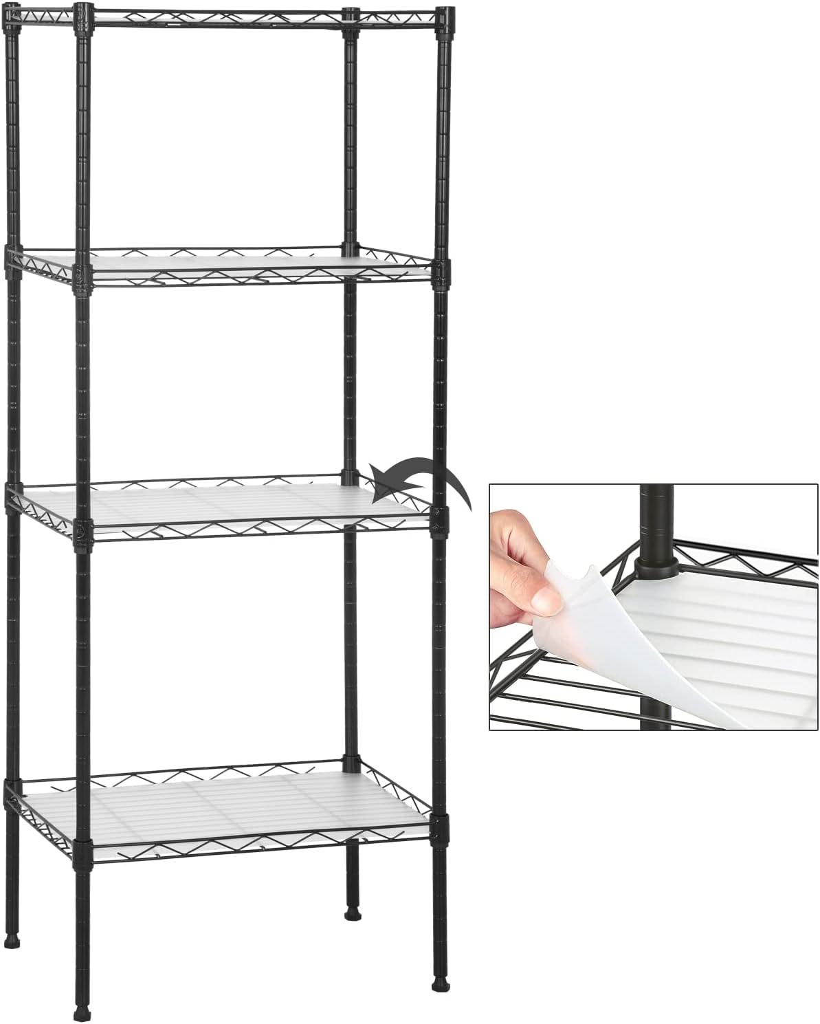 Heavy Duty 6 Tier Shelving Unit Adjustable 6000Lbs Capacity Steel Storage Rack 18" x 48 x 76 Mobile Shelves Wire Shelf Silver Rolling Utility Cart for