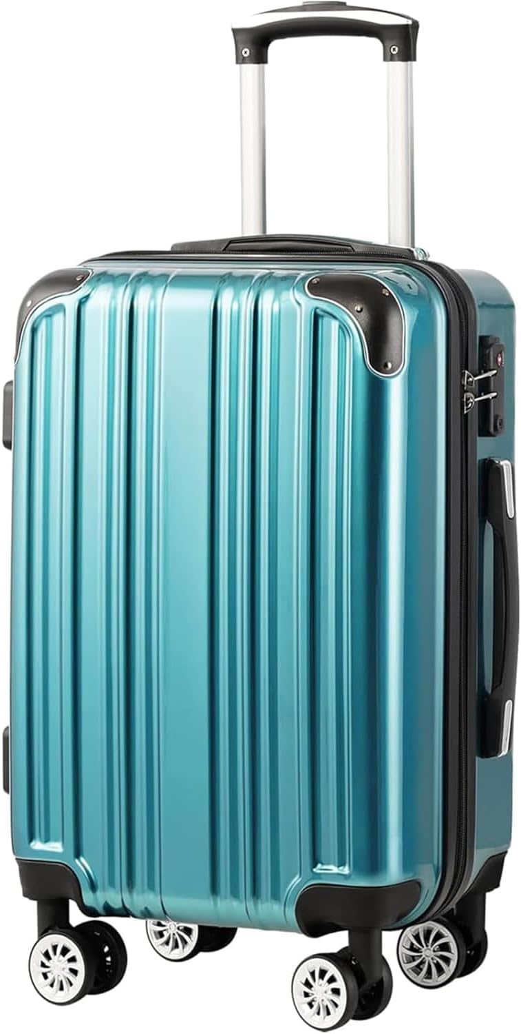 Coolife Luggage, Suitcase with Durable and Lightweight, Large Checked Luggage with PC+ABS Hardshell Expandable, Dual Spinner Wheels, TSA Lock