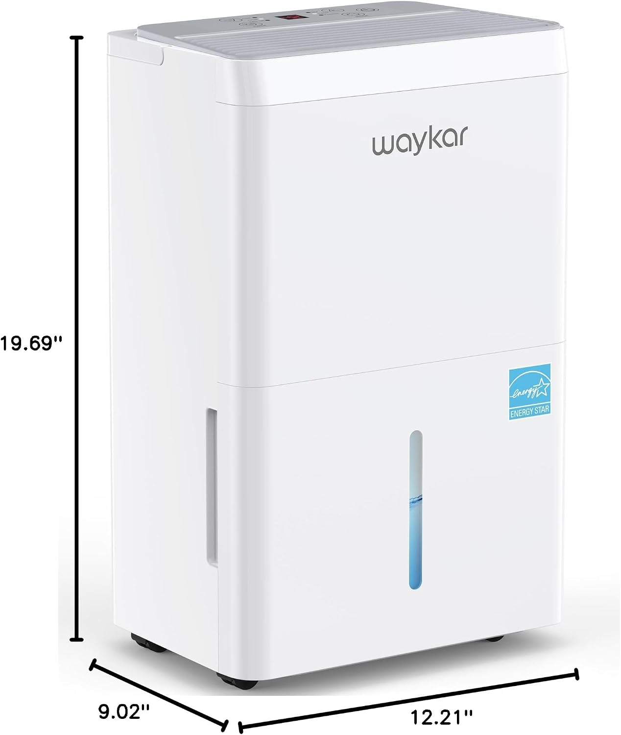 Waykar 6000 Sq.Ft Energy Star Dehumidifier for Basement and Home, 120 Pint/Day with Drain Hose and Tank, Ultra Quiet (40 dB), Smart Auto Comfort Mode