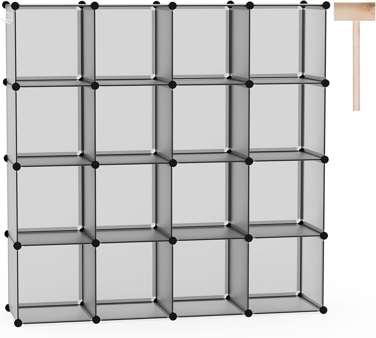 C&AHOME Cube Storage Organizer, 16-Cube Shelves Units, Plastic Storage Cubes, DIY Closet Organizer, Modular Closet Storage Shelves for Home, Bedroom