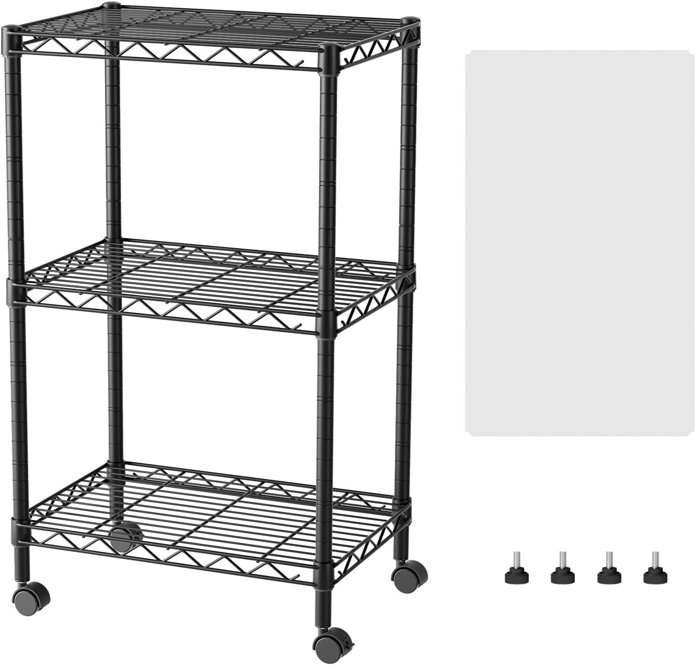 5 Shelves Storage Wire Shelf Closet Metal Shelving Pantry Wheels, Shelf Bathroom Organizers Metal Kitchen Garage Shelving Unit Laundry Room