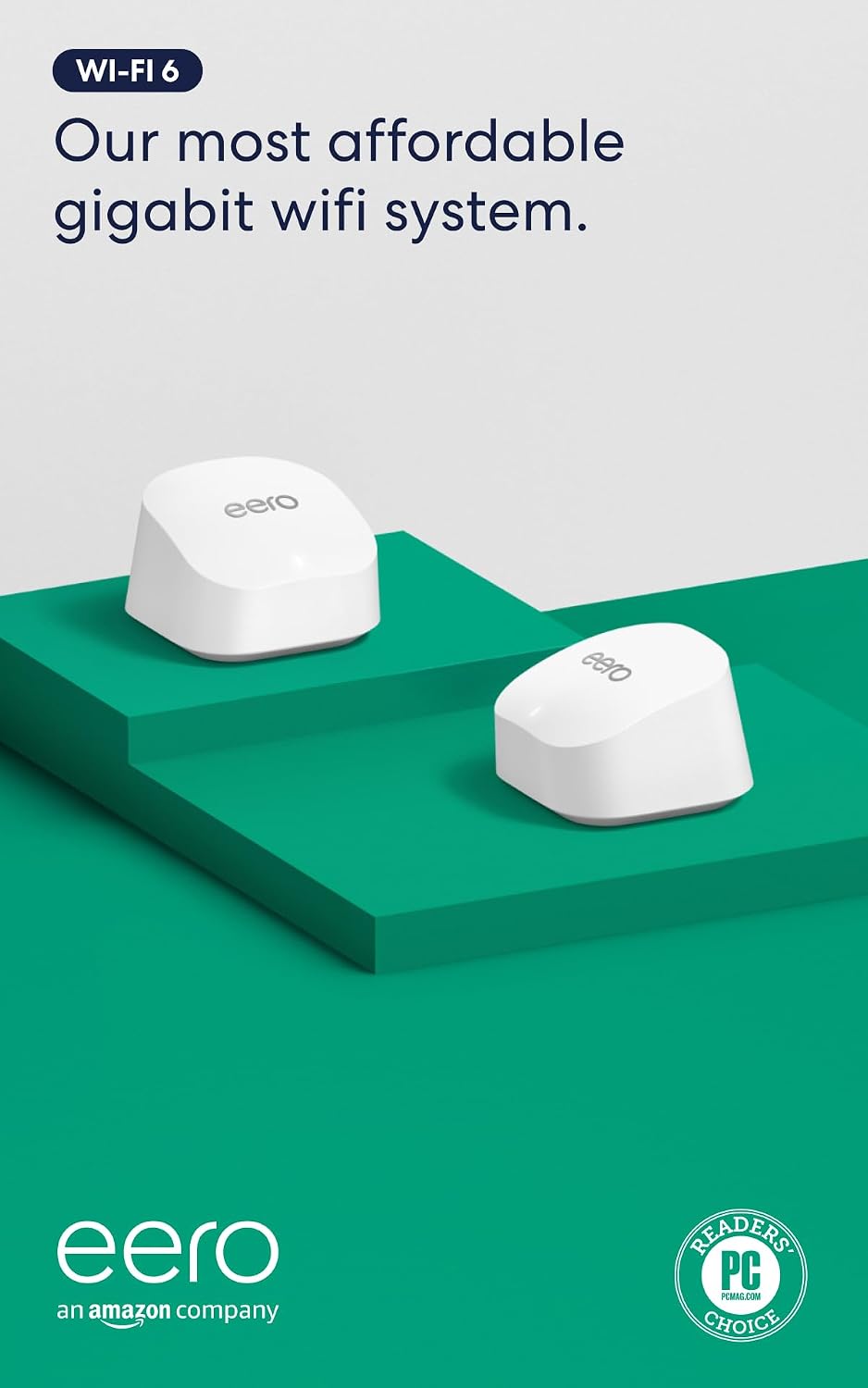 Amazon eero 6+ mesh wifi system - Supports internet plans up to a Gigabit, Coverage up to 4, 500 sq. ft, Connect 75+ devices, 3-pack