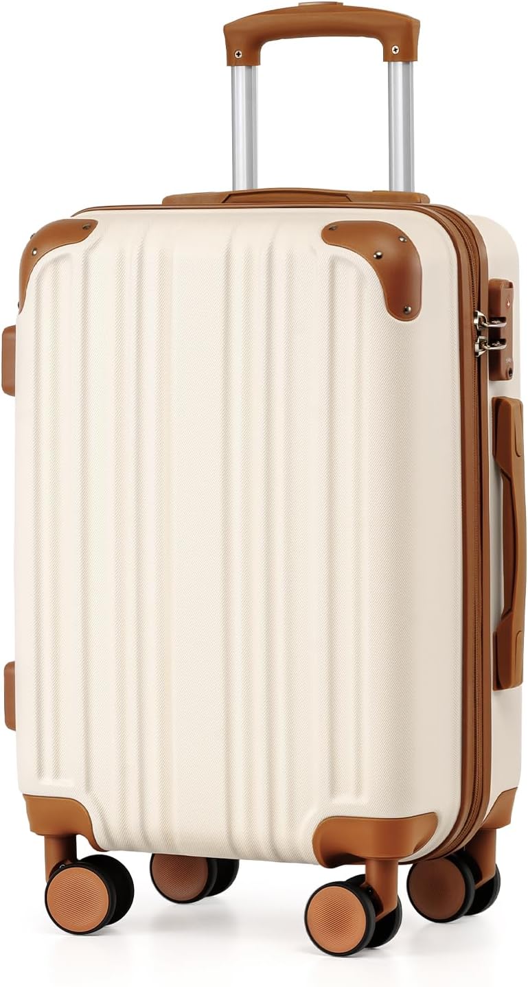Coolife Luggage, Suitcase with Durable and Lightweight, Large Checked Luggage with PC+ABS Hardshell Expandable, Dual Spinner Wheels, TSA Lock