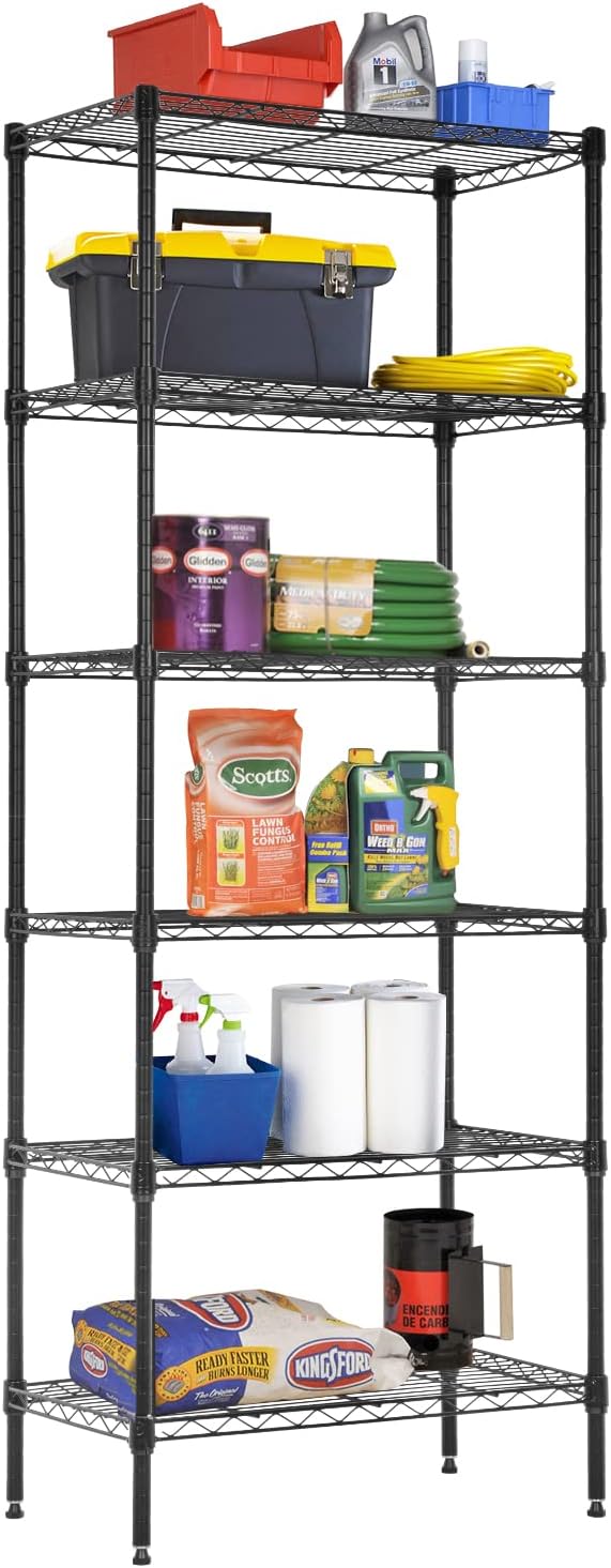 BestOffice, 4-Tier Wire Storage Shelves, 36x14x54, Chrome, with Adjustable Racks, Heavy-Duty Metal Shelf, Holds Up to 1000 lbs, No-Tool Assembly