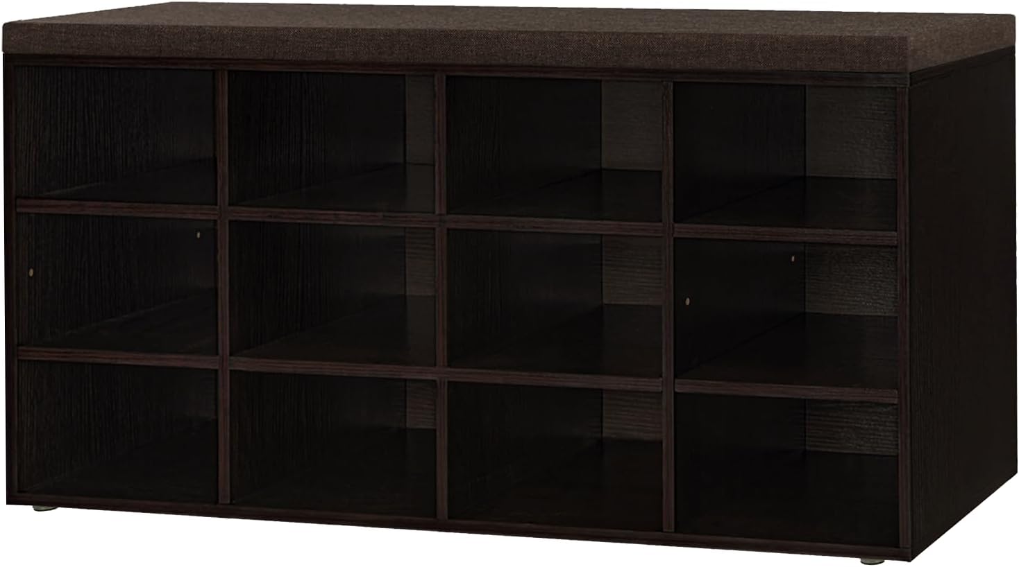 Shoe Storage Bench with Cushion, 15-Cubby Shoe Rack, Adjustable Shelves, Long Shoe Organizer Bench for Entryway, Mudroom, Hallway, Living Room