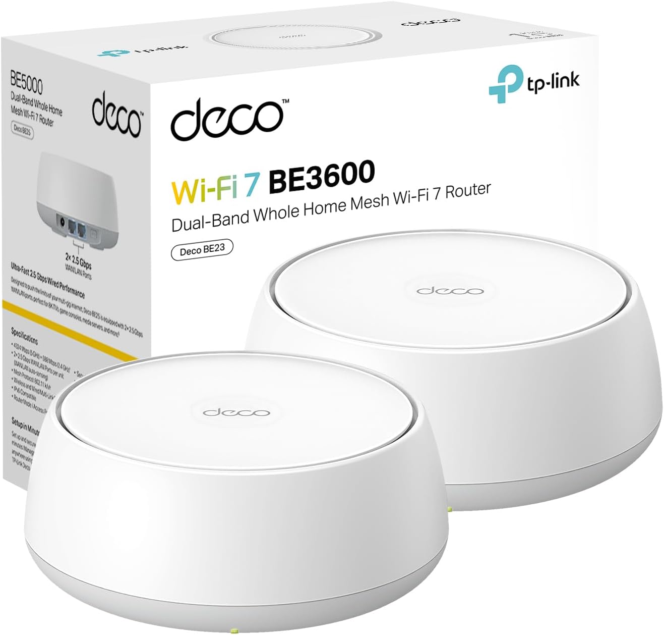 TP-Link Deco S4 Mesh AC1900 WiFi System - Up to 5, 500 Sq.ft. Coverage, Replaces WiFi Router and Extender, Gigabit Ports, Works with Alexa