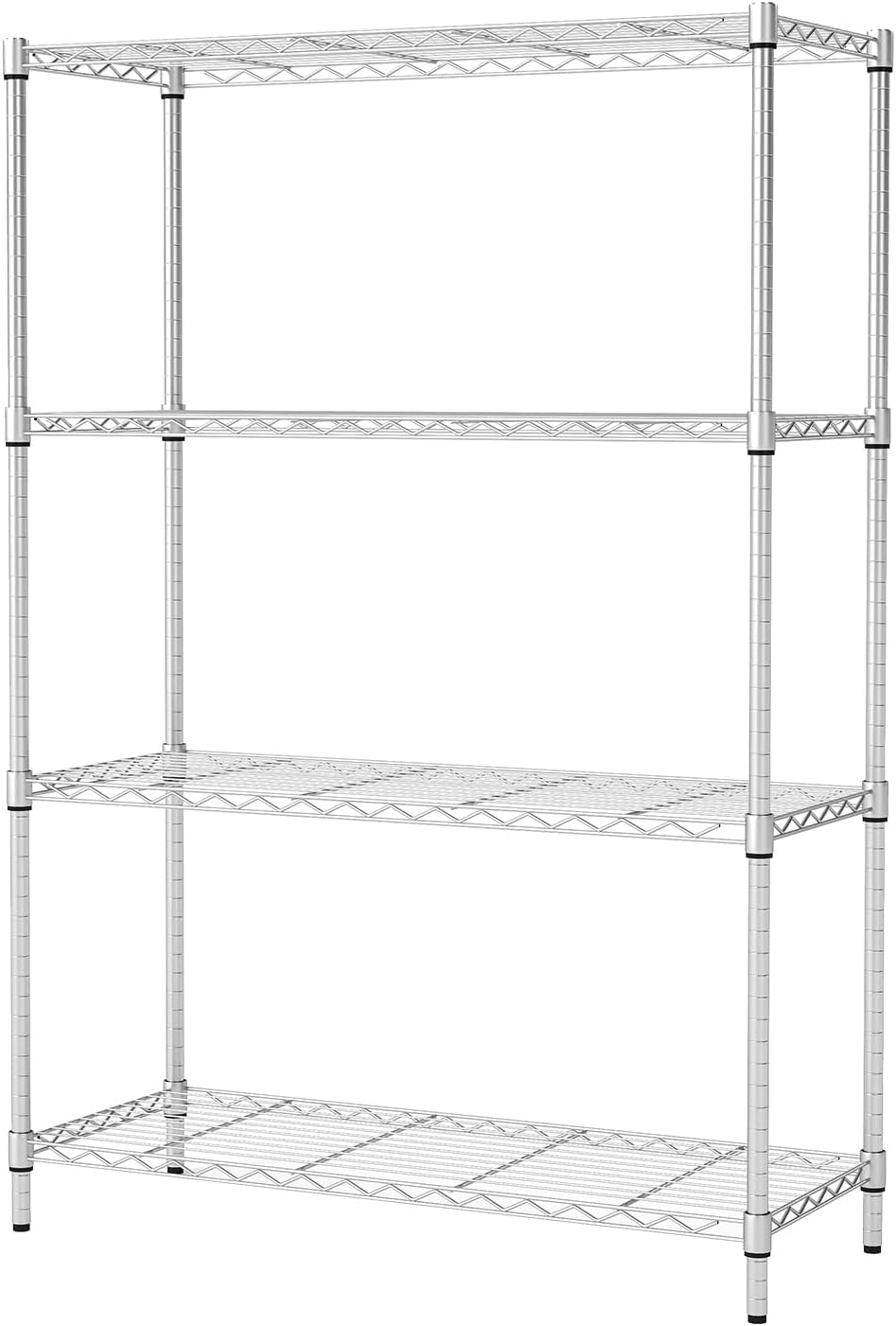 BestOffice, 4-Tier Wire Storage Shelves, 36x14x54, Chrome, with Adjustable Racks, Heavy-Duty Metal Shelf, Holds Up to 1000 lbs, No-Tool Assembly