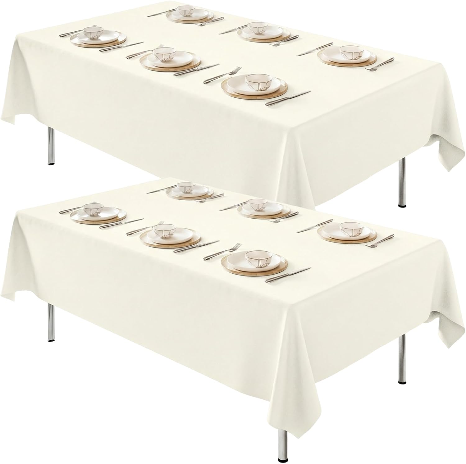 Fixwal 120 Inch Black Round Tablecloth, 6 Pack Round Table Cloth Polyester Fabric Washable Table Covers for New Year Decorations, Party, Banquet