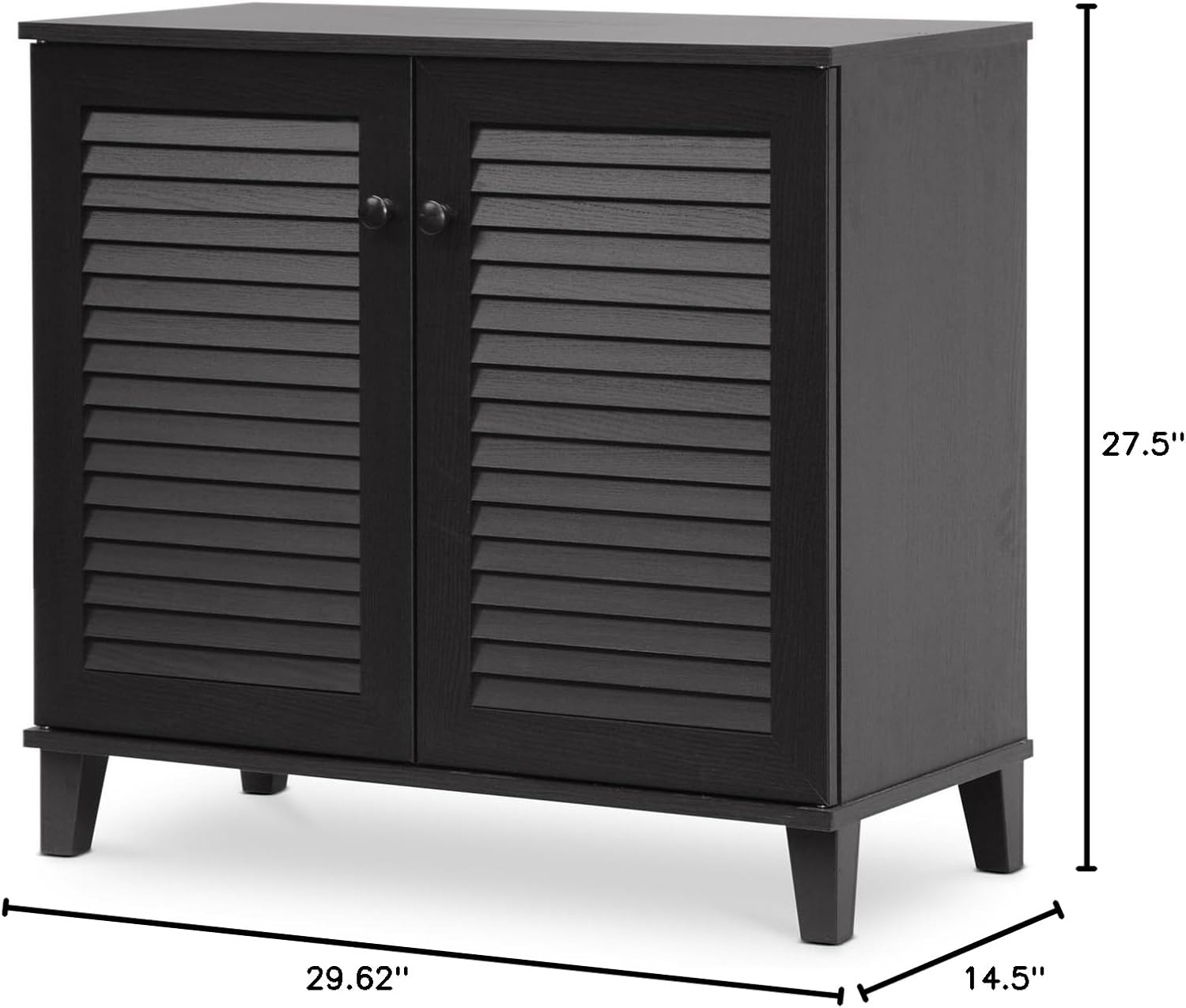 Baxton Studio FP-01LV-Espresso Studio Coolidge Shoe-Storage Cabinet, Espresso 14.5Lx29.625Wx27.5H
