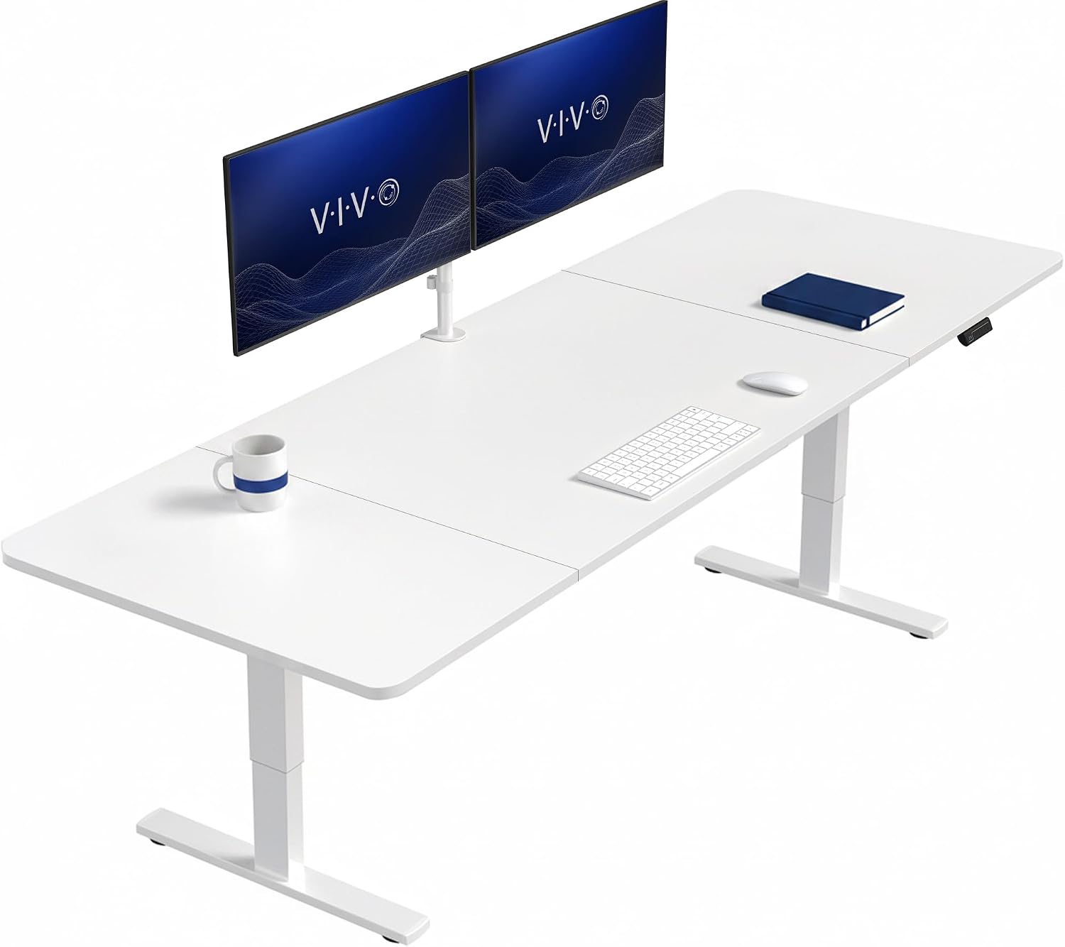 VIVO Electric 63 x 32 in Standing Desk, Memory Height Adjustment, 1B Series, Holds 220 lbs, Dark Walnut Top Black Frame, DESK-KIT-1B1D
