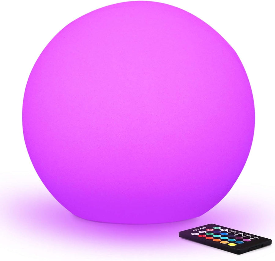 14-inch LED Ball Light, Cordless Rechargeable Globe Lamp with Remote, 16 RGB Color Changing Dimmable Mood Lamp