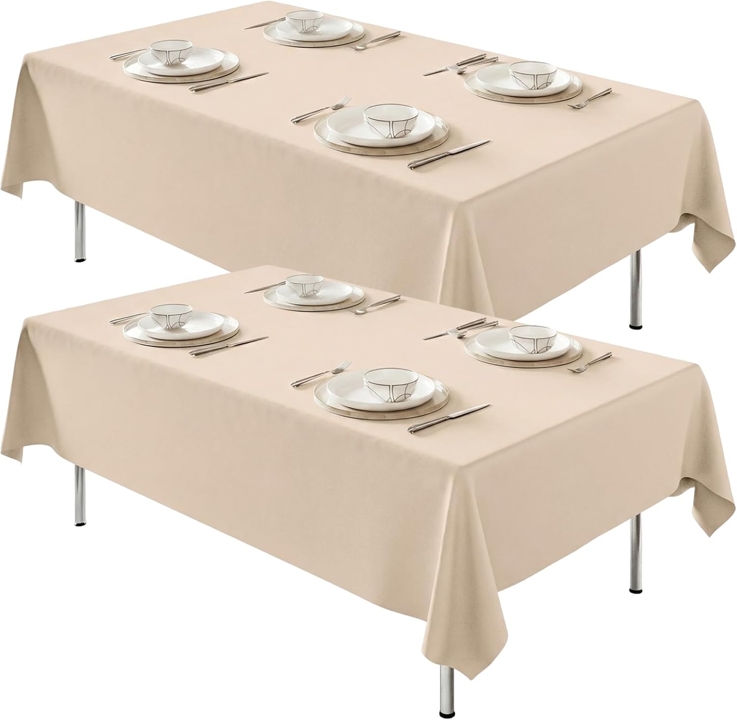 Fixwal 120 Inch Black Round Tablecloth, 6 Pack Round Table Cloth Polyester Fabric Washable Table Covers for New Year Decorations, Party, Banquet