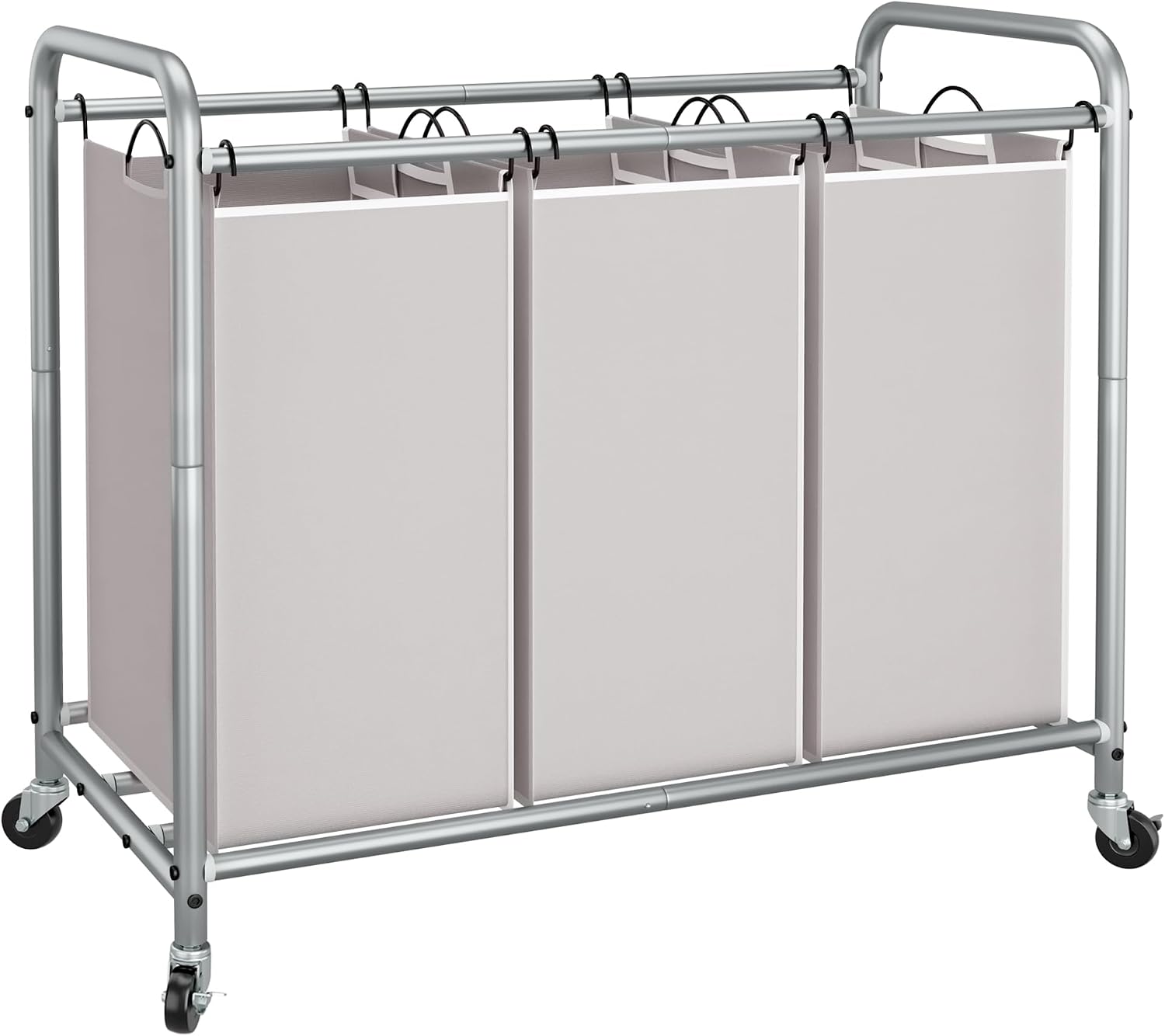 STORAGE MANIAC Laundry Sorter 4 Section, 47.5 Gal (180 L) Laundry Hamper with Wheels, Clothes Divider Basket Sorter