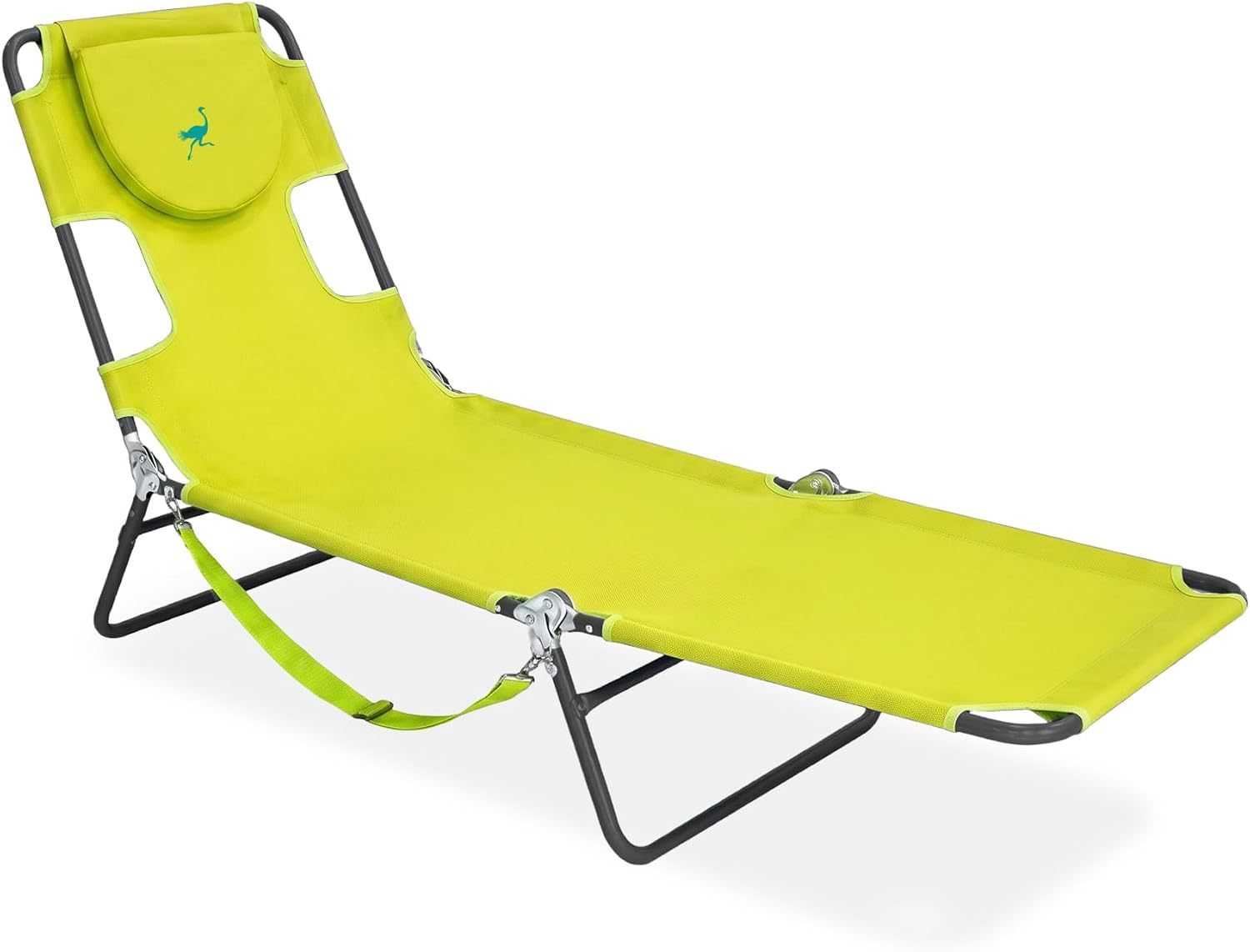 Ostrich the Original Chaise 72 x 22 Inch Lounge Portable Reclining Lounger, Outdoor Patio, Beach, Lawn, Camping, or Pool Tanning Chair, Ocean Blue