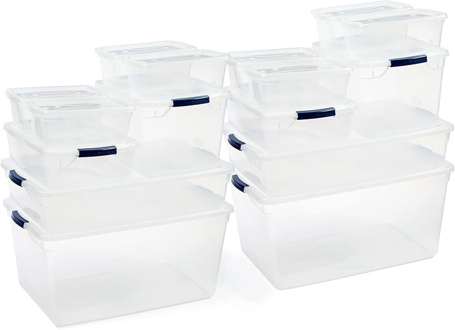Rubbermaid Cleverstore 17 Qt Clear Storage Bins with Lids, 6-Pack, Stackable, BPA-Free, Made in USA