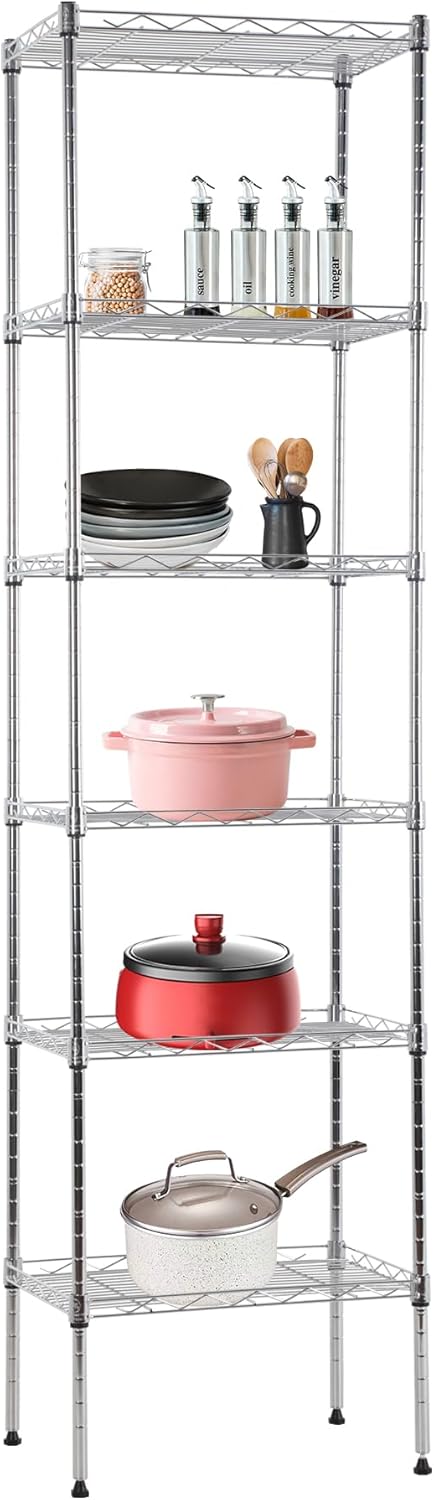 BestOffice, 4-Tier Wire Storage Shelves, 36x14x54, Black, with Adjustable Racks, Heavy-Duty Metal Shelf, Holds Up to 1000 lbs, No-Tool Assembly