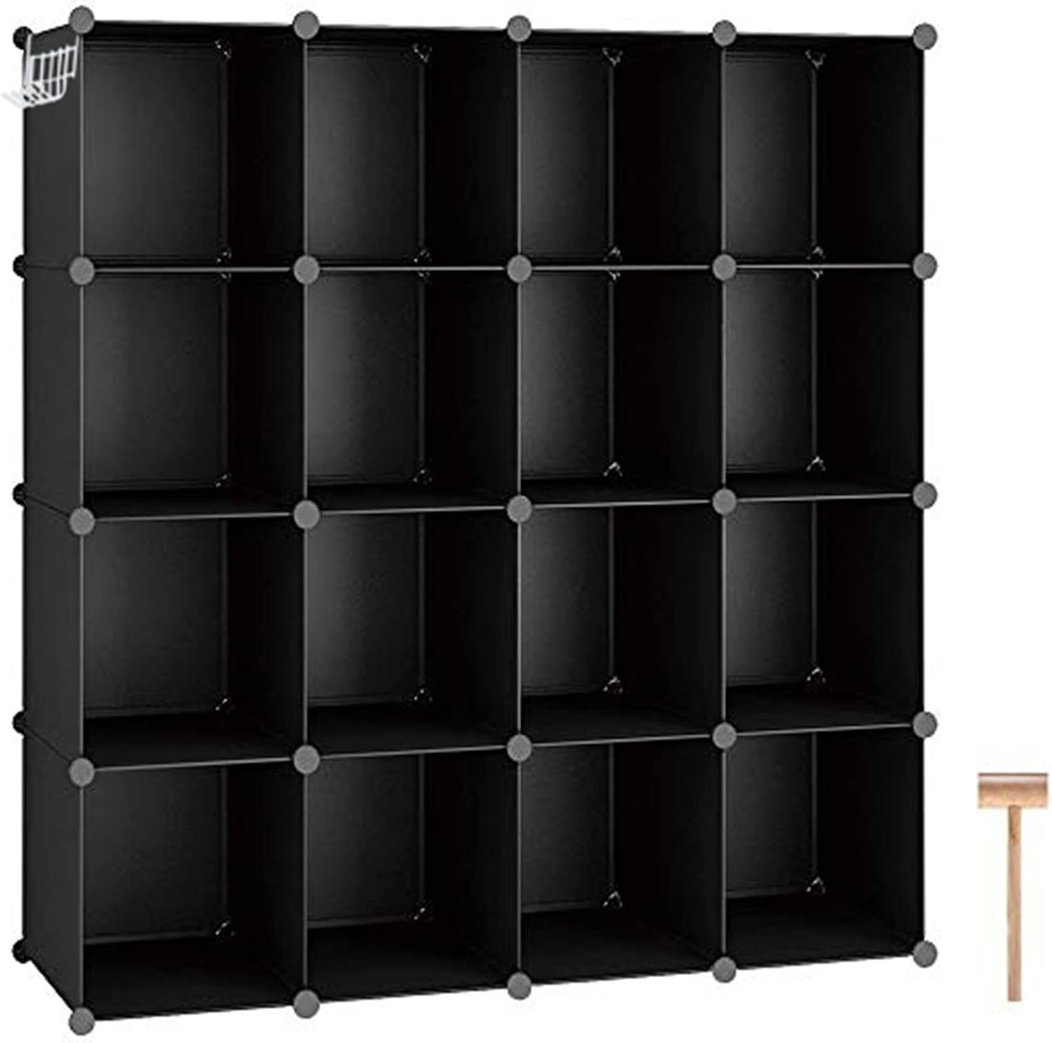 C&AHOME Cube Storage Organizer, 16-Cube Shelves Units, Plastic Storage Cubes, DIY Closet Organizer, Modular Closet Storage Shelves for Home, Bedroom